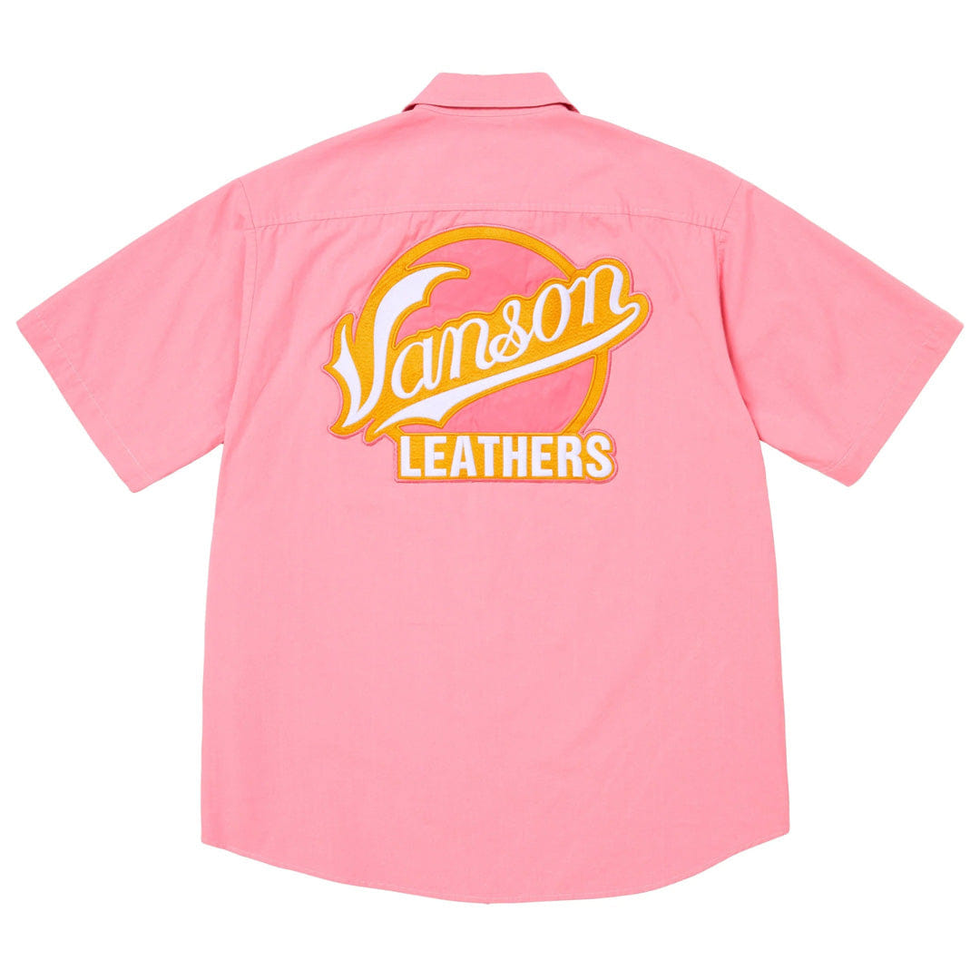 Supreme Vanson Leather Work Shirt Pink
