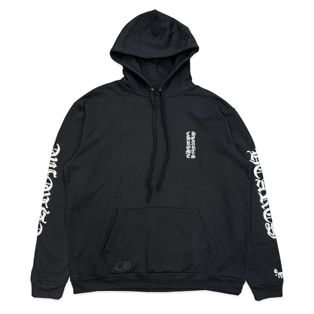 Chrome Hearts Vertical Logo Hoodie Black Metallic Silver