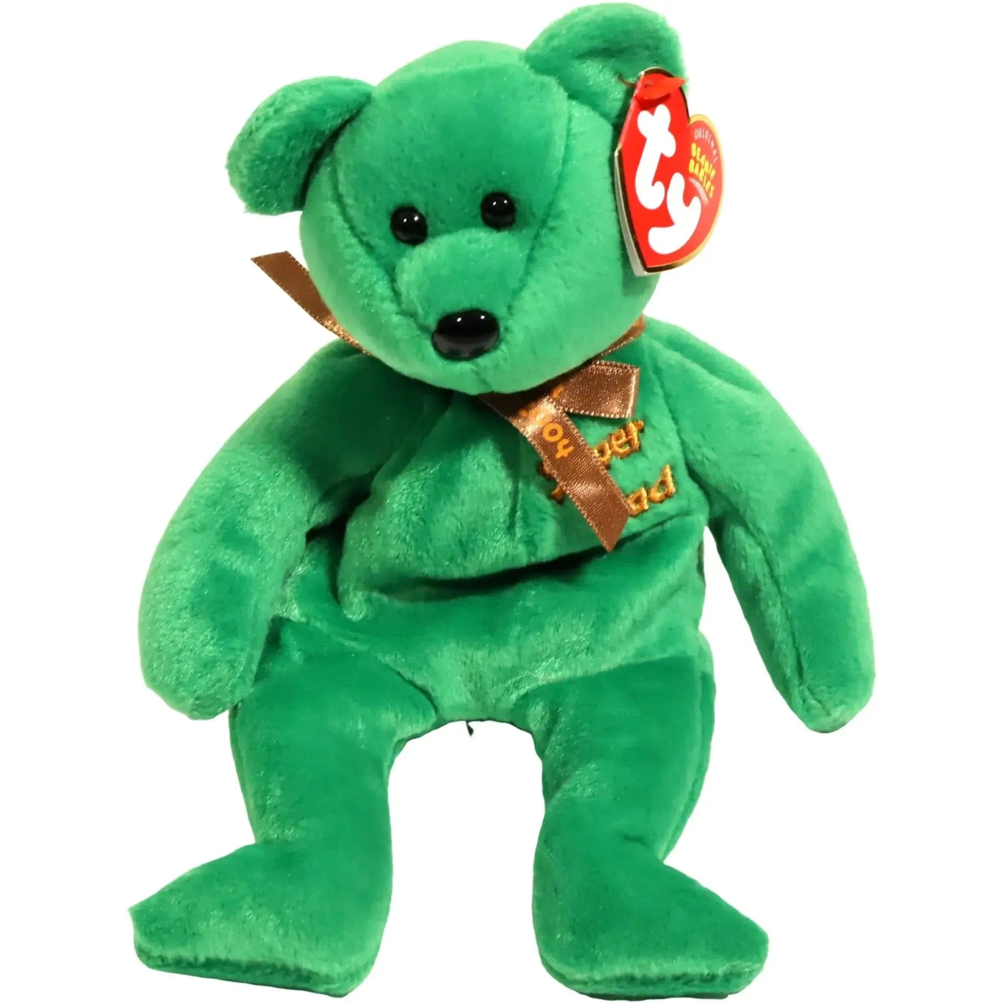 Ty Dad-e the Super Dad Green Bear Plush (8") - Ty - Original Beanie Babies Series (2004)