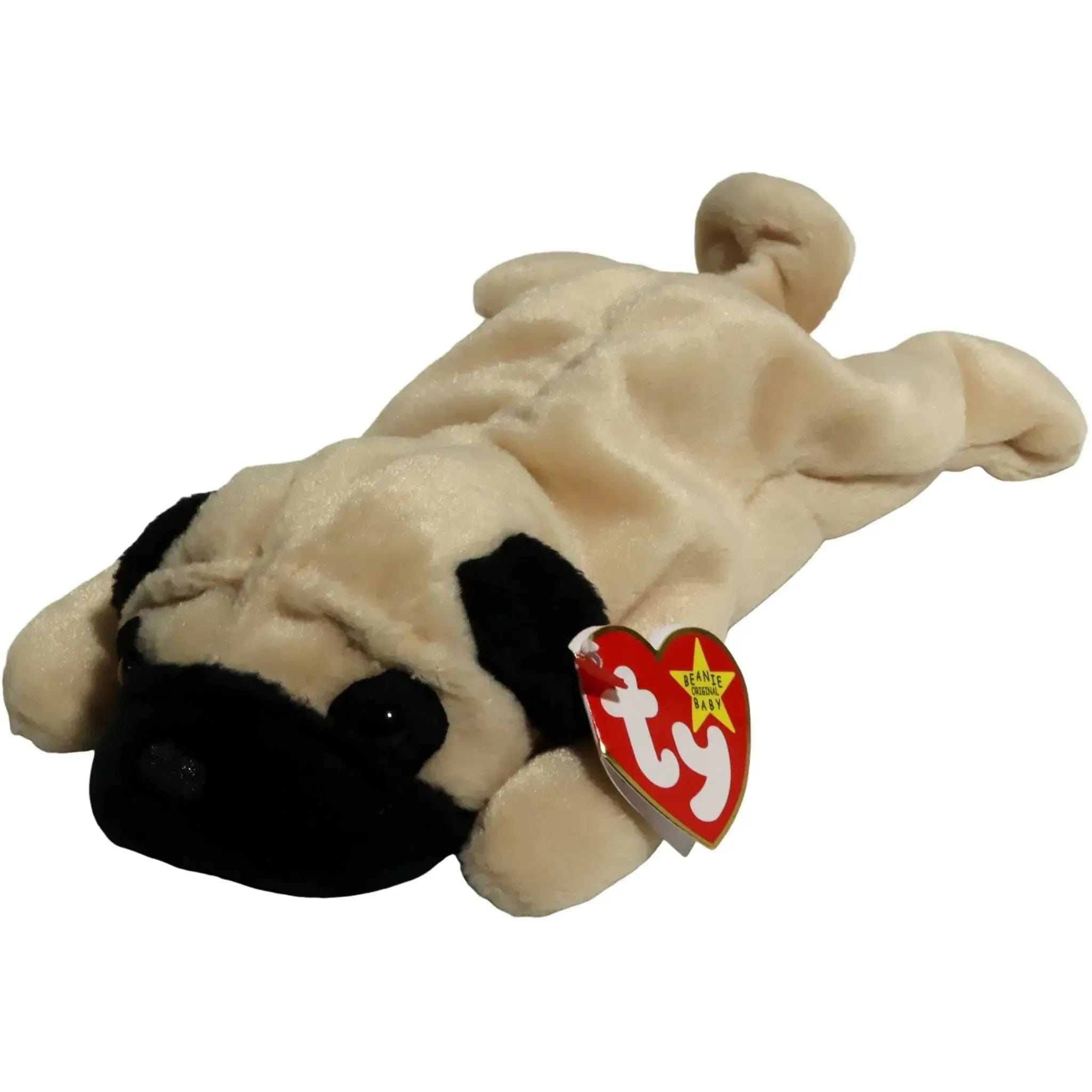Ty Pugsly the Pug Dog Plush (8") - Ty - Original Beanie Babies Series (1996)