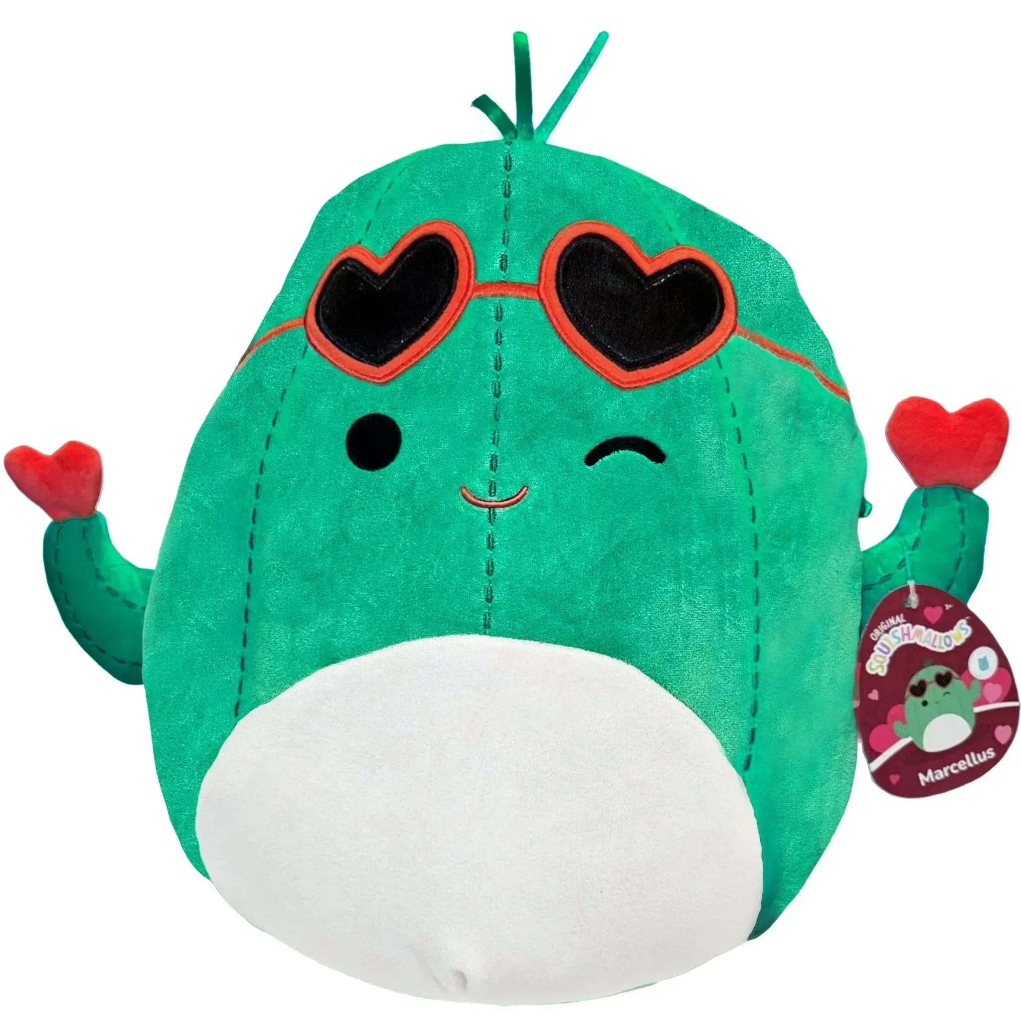 Jazwares Squishmallows - Valentine’s Edition Heart Sunglasses Winking Marcellus the Cactus Plush (12") - Jazwares - (2024)