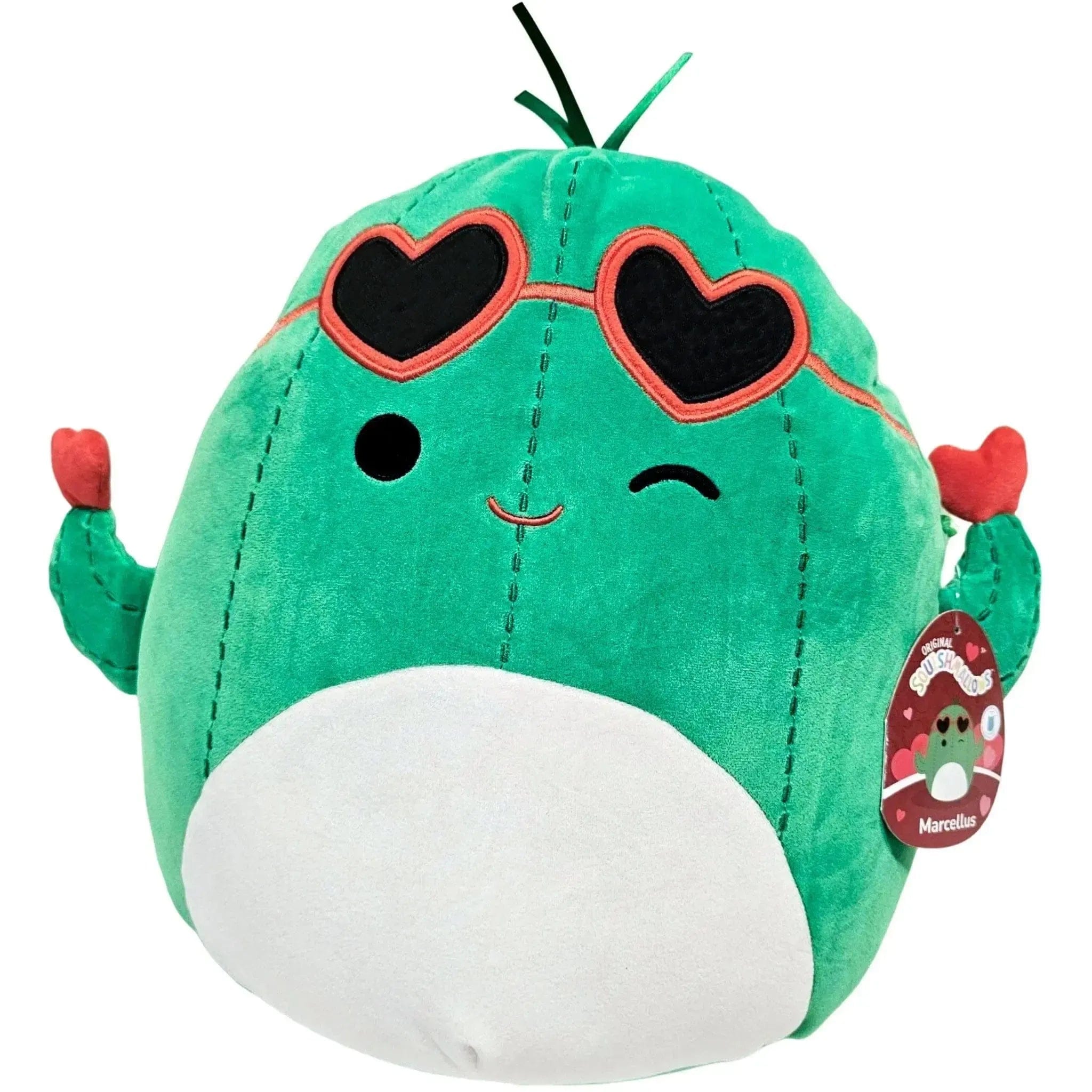 Jazwares Squishmallows - Valentine’s Edition Heart Sunglasses Winking Marcellus the Cactus Plush (12") - Jazwares - (2024)