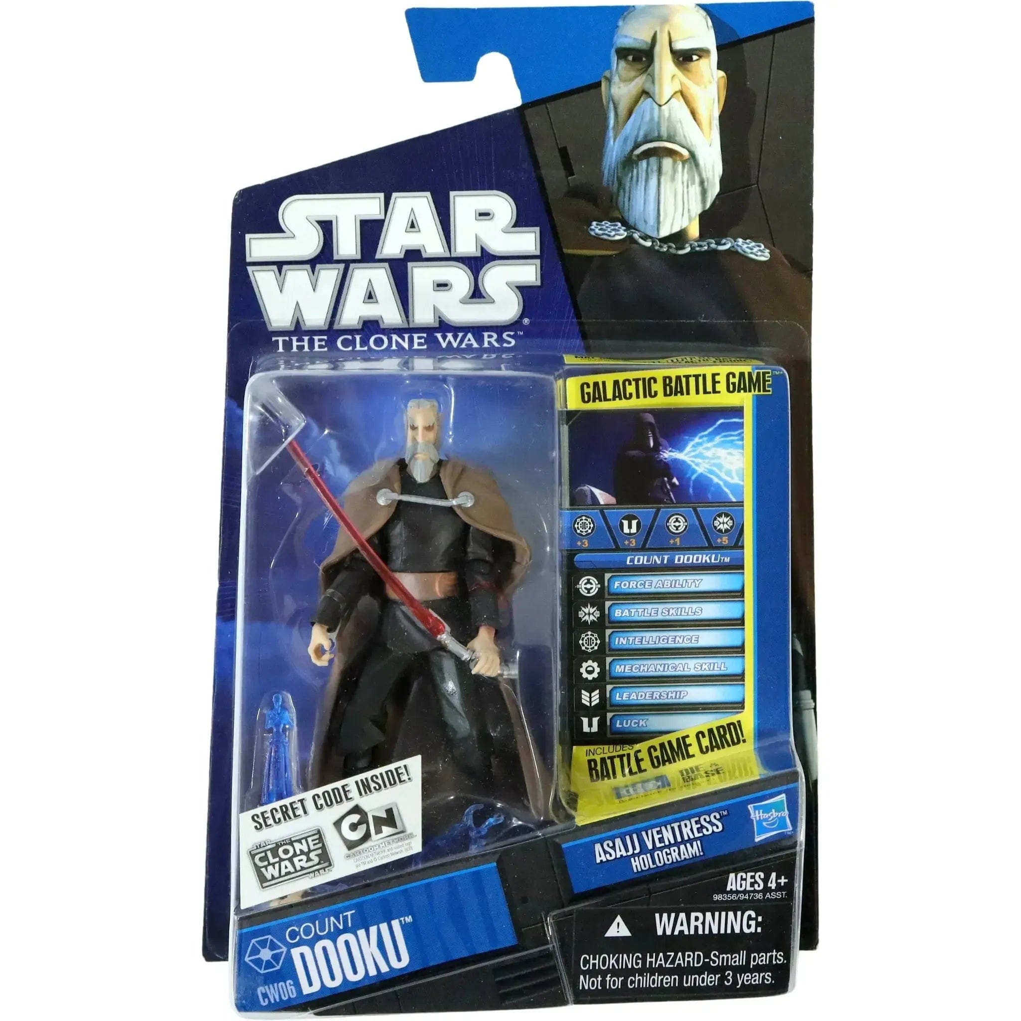 Hasbro Star Wars: The Clone Wars - Count Dooku (Darth Tyranus) Action Figure with Asajj Ventress Hologram - Hasbro - Shadow of the Dark Side Series (CW06) - (2010)