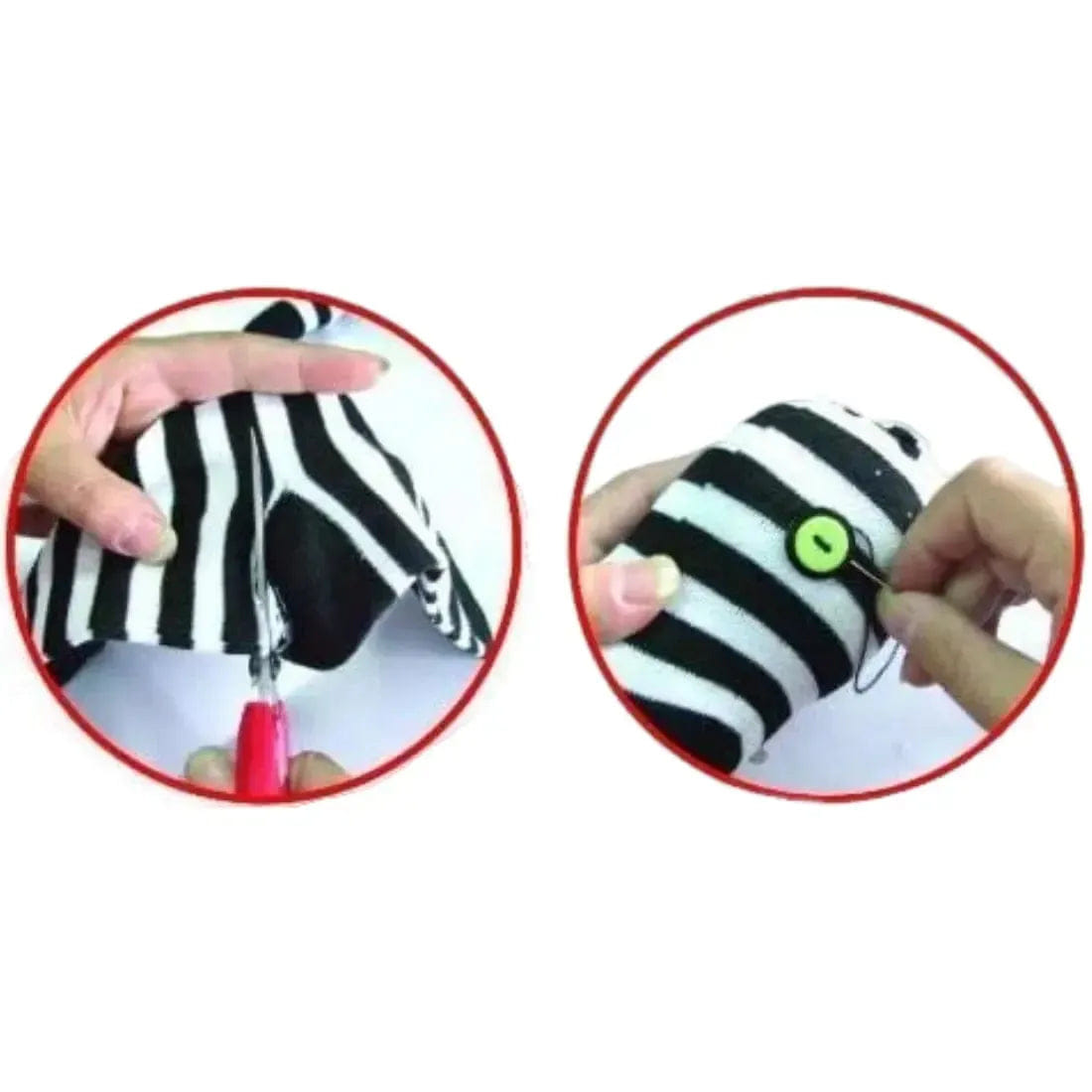 Small World Toys Stuart Stripe - Zebra Sock Doll Sewing Arts & Craft Toy - Small World Toys