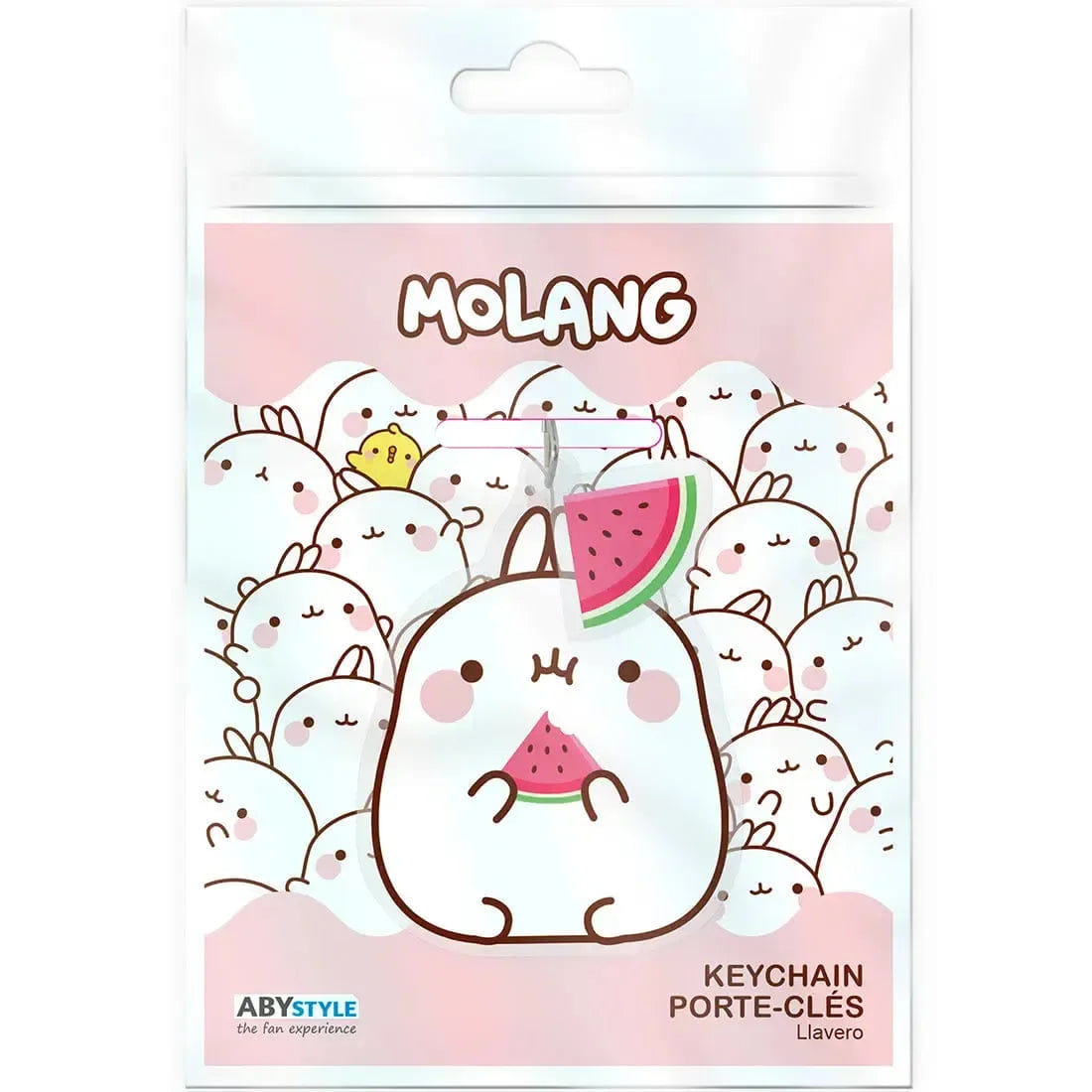 ABYstyle Molang - Hungry Molang Keychain with Watermelon Charm (Acrylic) - ABYstyle
