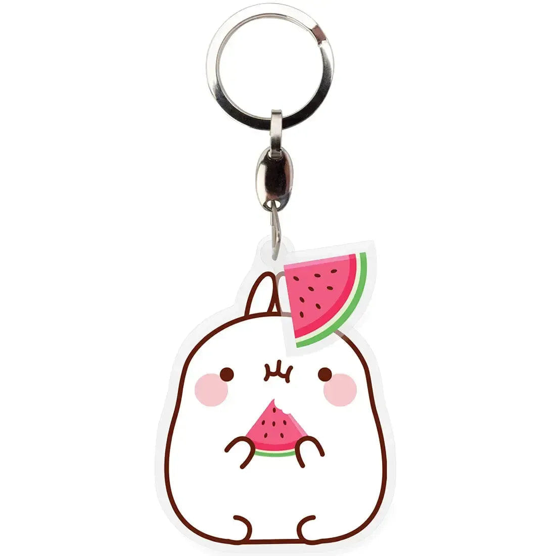 ABYstyle Molang - Hungry Molang Keychain with Watermelon Charm (Acrylic) - ABYstyle