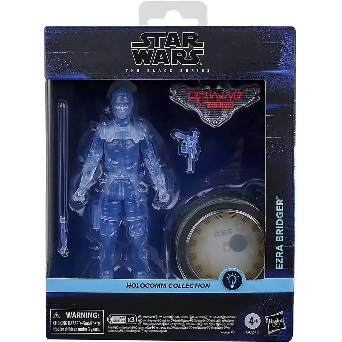 Hasbro Star Wars - Hologram Ezra Bridger Action Figure with Light-up Base (6") - Hasbro - The Black Series, Holocomm Collection