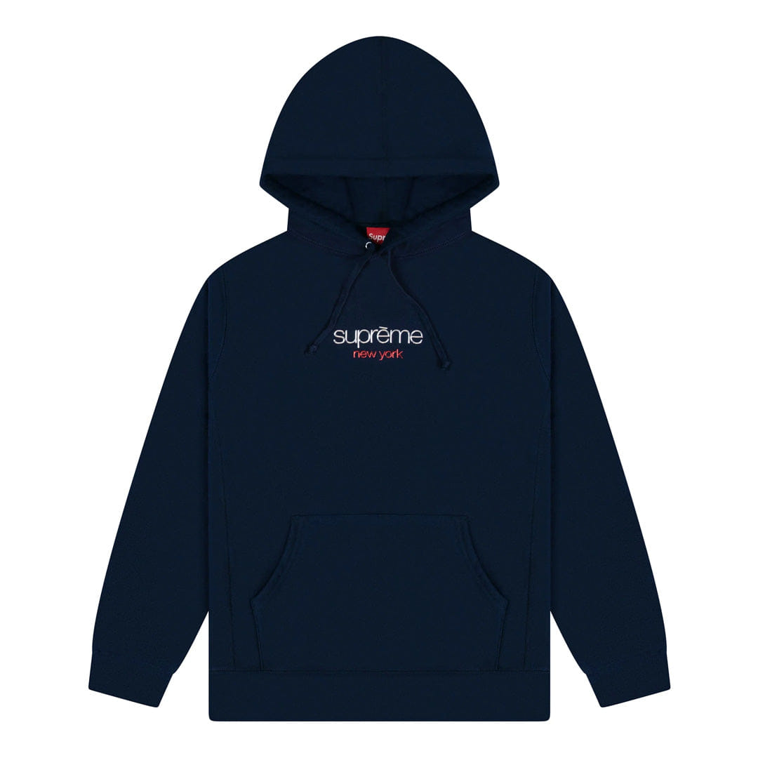Supreme Classic Chrome Logo Hoodie Navy
