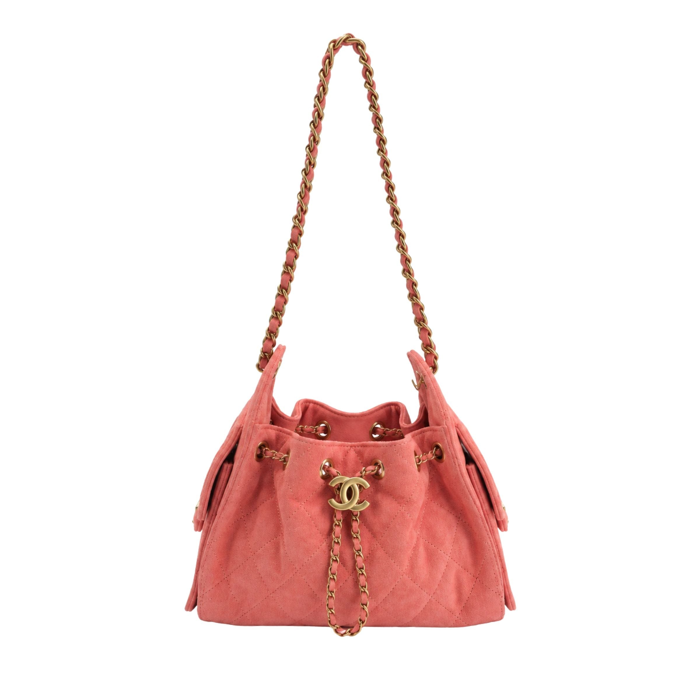 Chanel 25 Mini Pink Suede Shoulder Bag