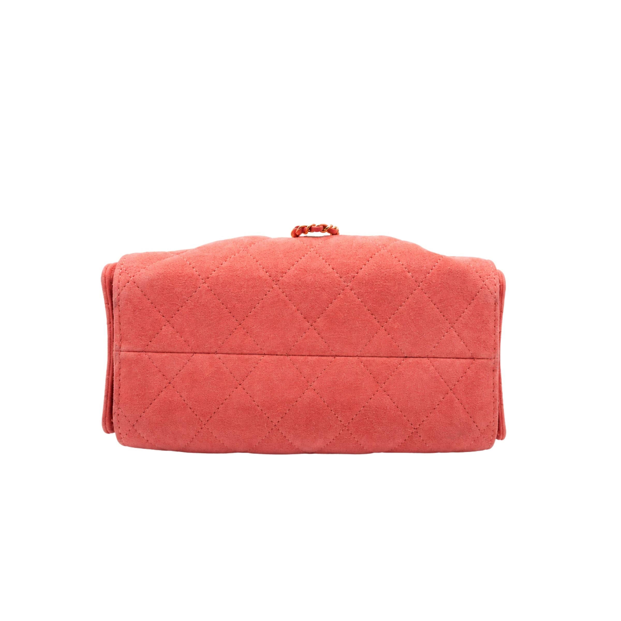 Chanel 25 Mini Pink Suede Shoulder Bag