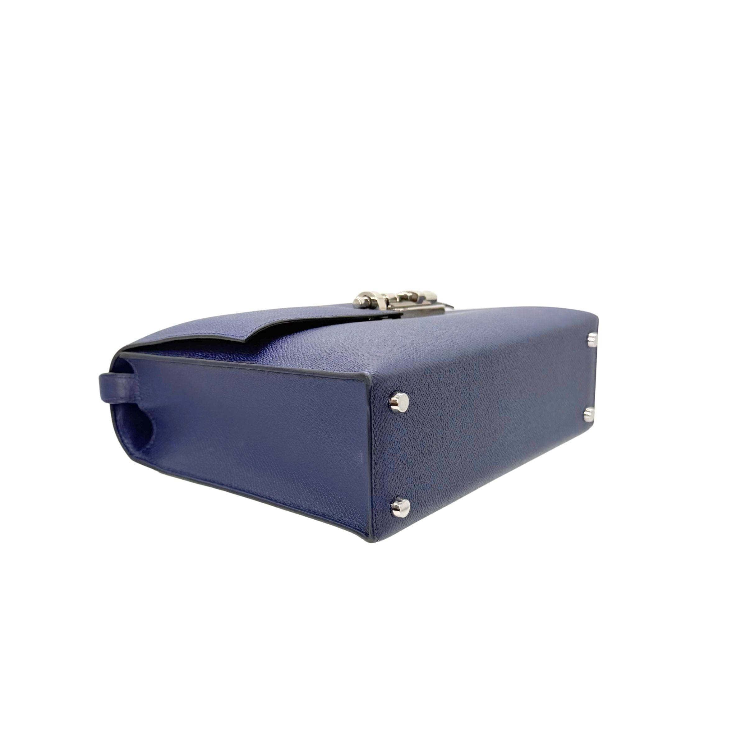 Hermes Verrou 23 Bleu Encre Palladium Hardware Shoulder Bag