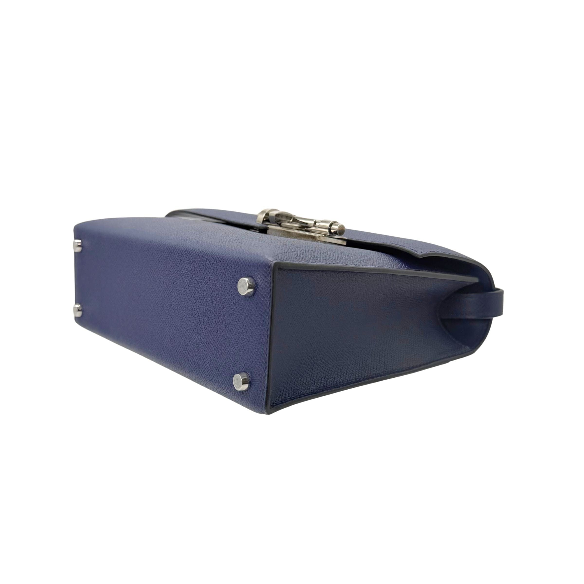 Hermes Verrou 23 Bleu Encre Palladium Hardware Shoulder Bag
