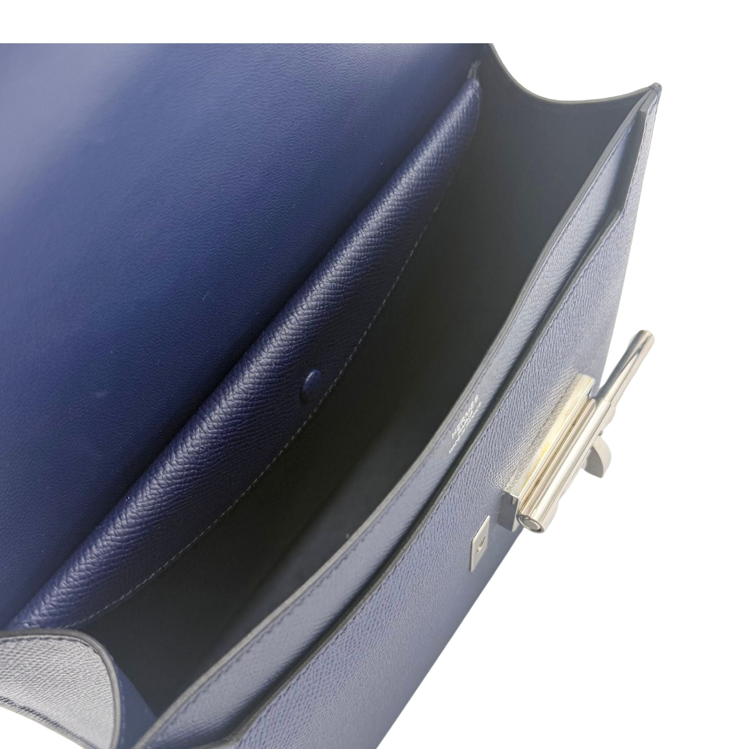 Hermes Verrou 23 Bleu Encre Palladium Hardware Shoulder Bag