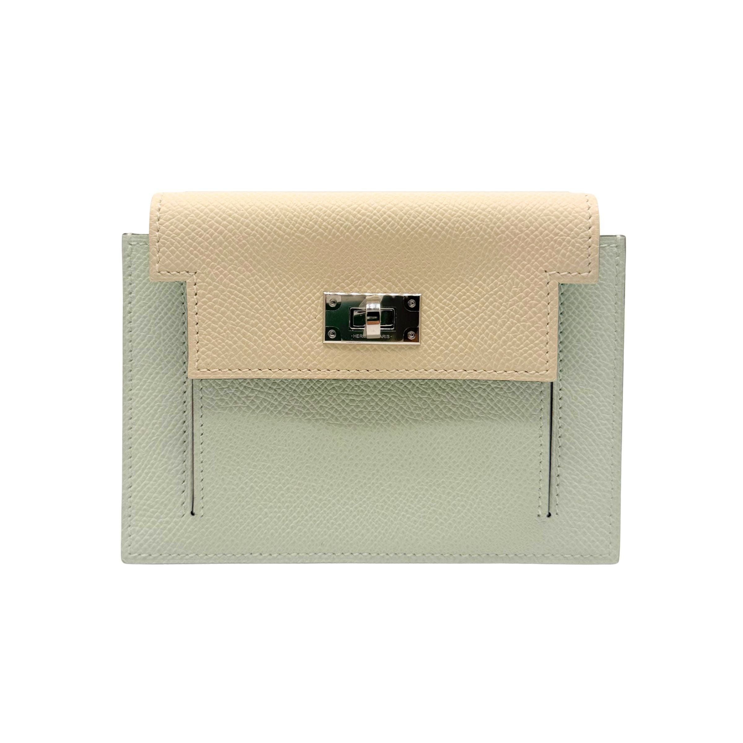 Hermes Kelly Pocket Wallet Tri Color Palladium Hardware