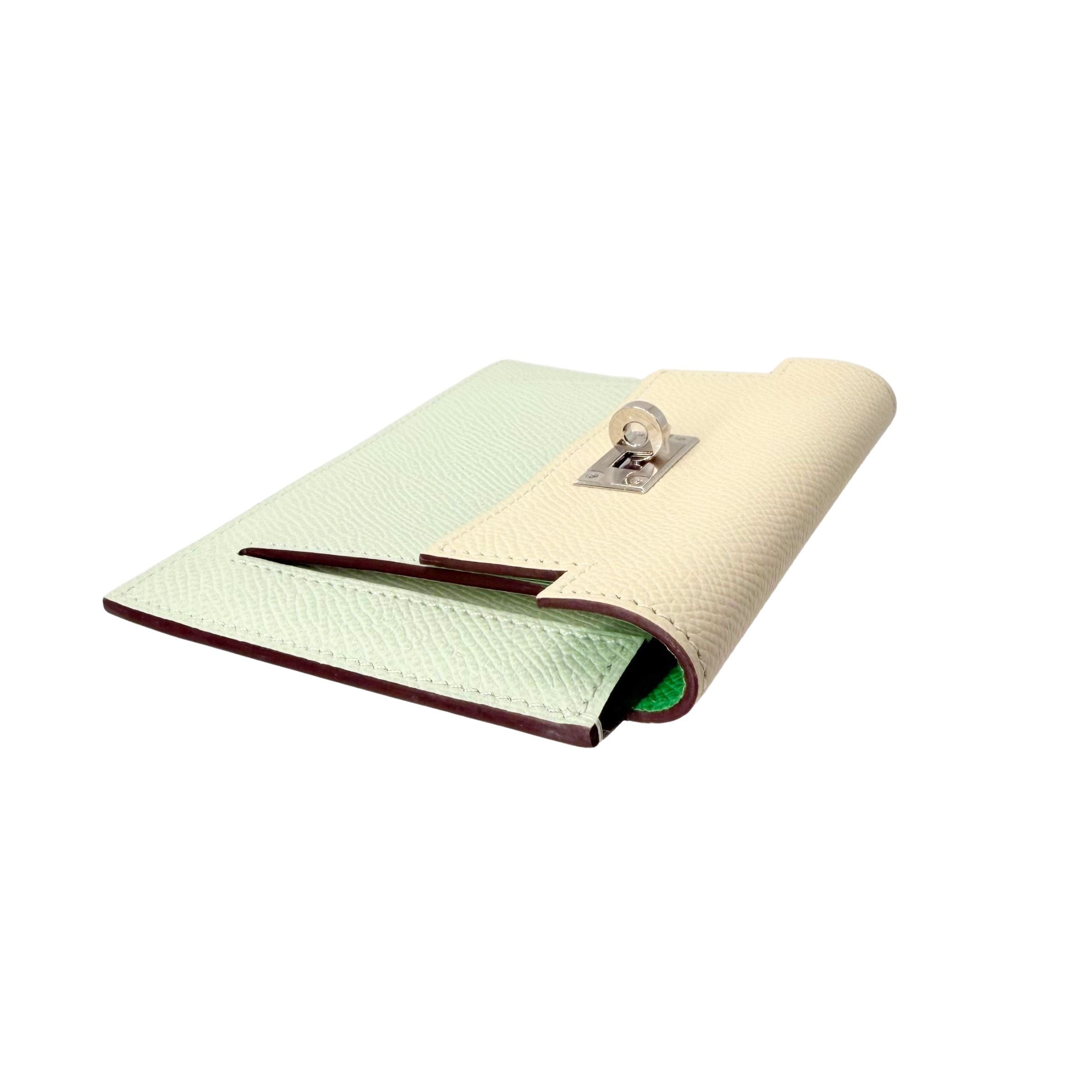 Hermes Kelly Pocket Wallet Tri Color Palladium Hardware