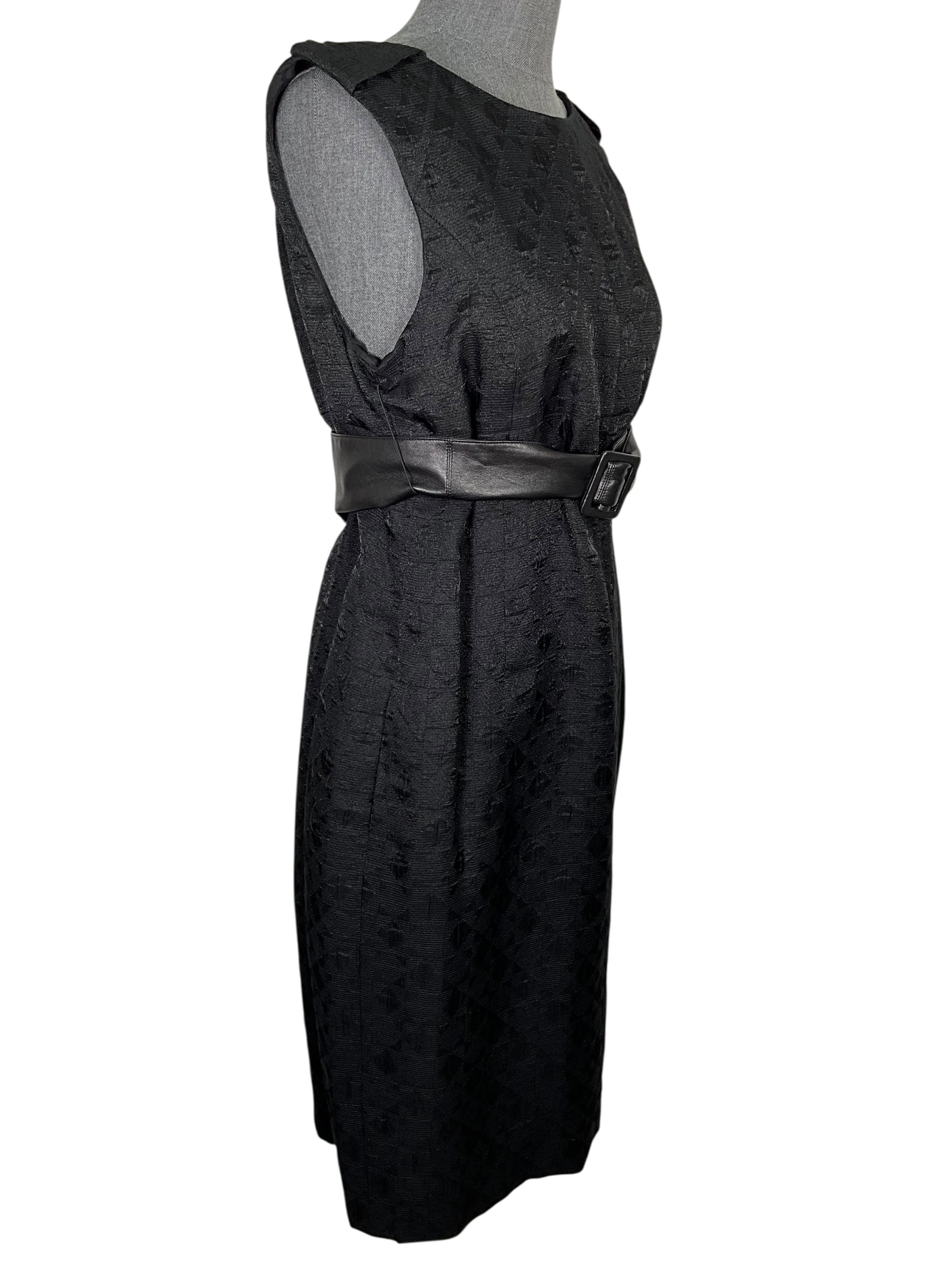 CHANEL 09P Sleeveless Belted Midi Dress Size L NEW