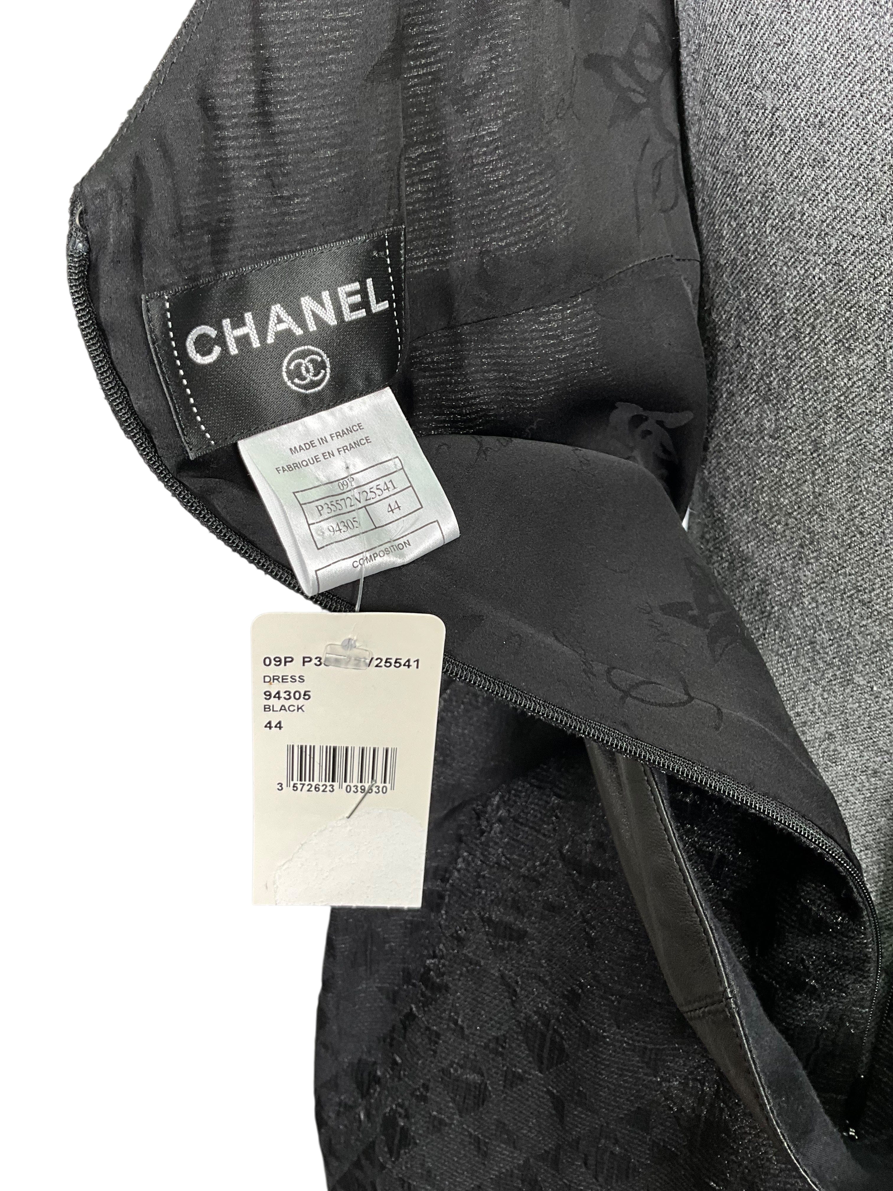 CHANEL 09P Sleeveless Belted Midi Dress Size L NEW
