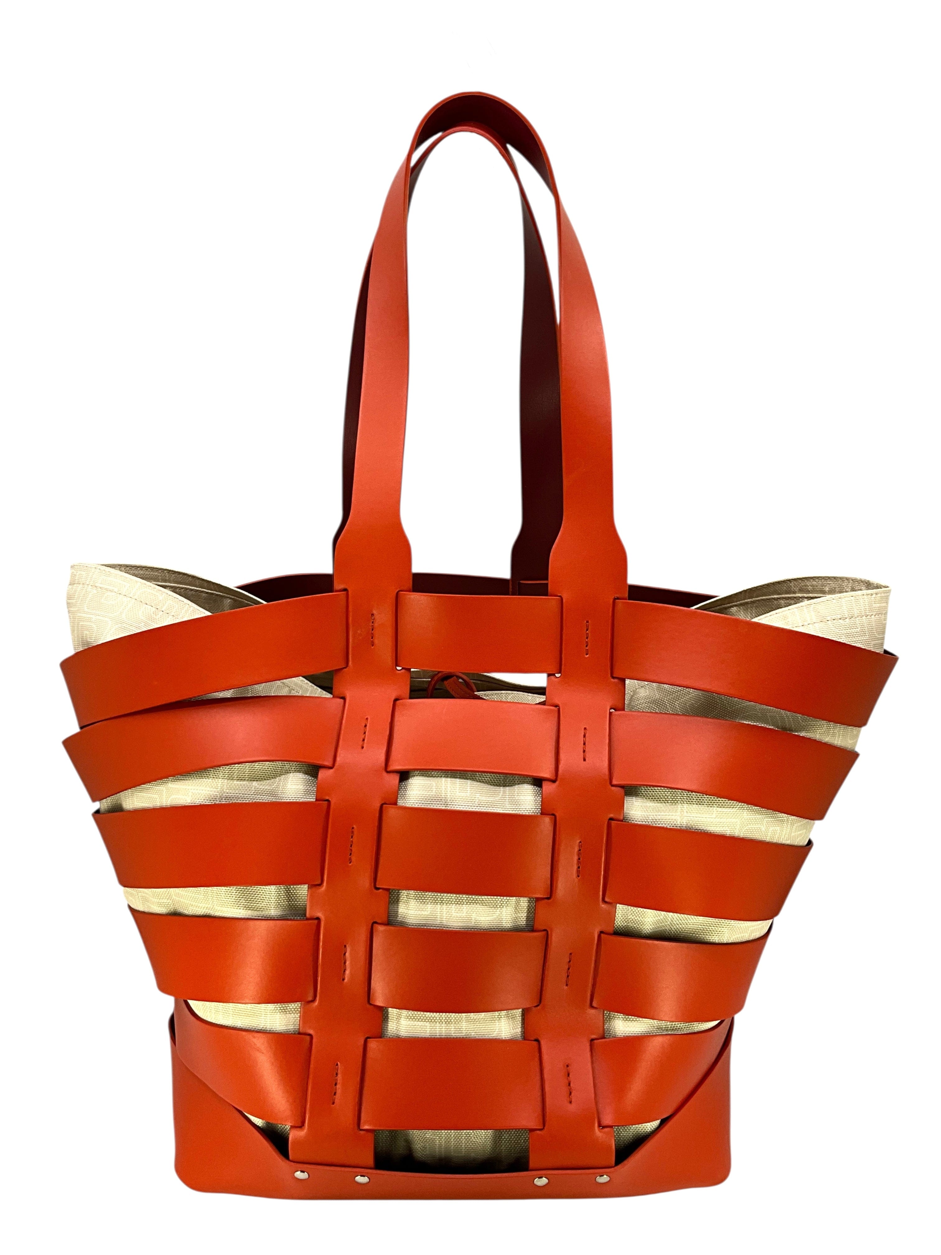 Paco Robanne Leather Cage Tote Bag