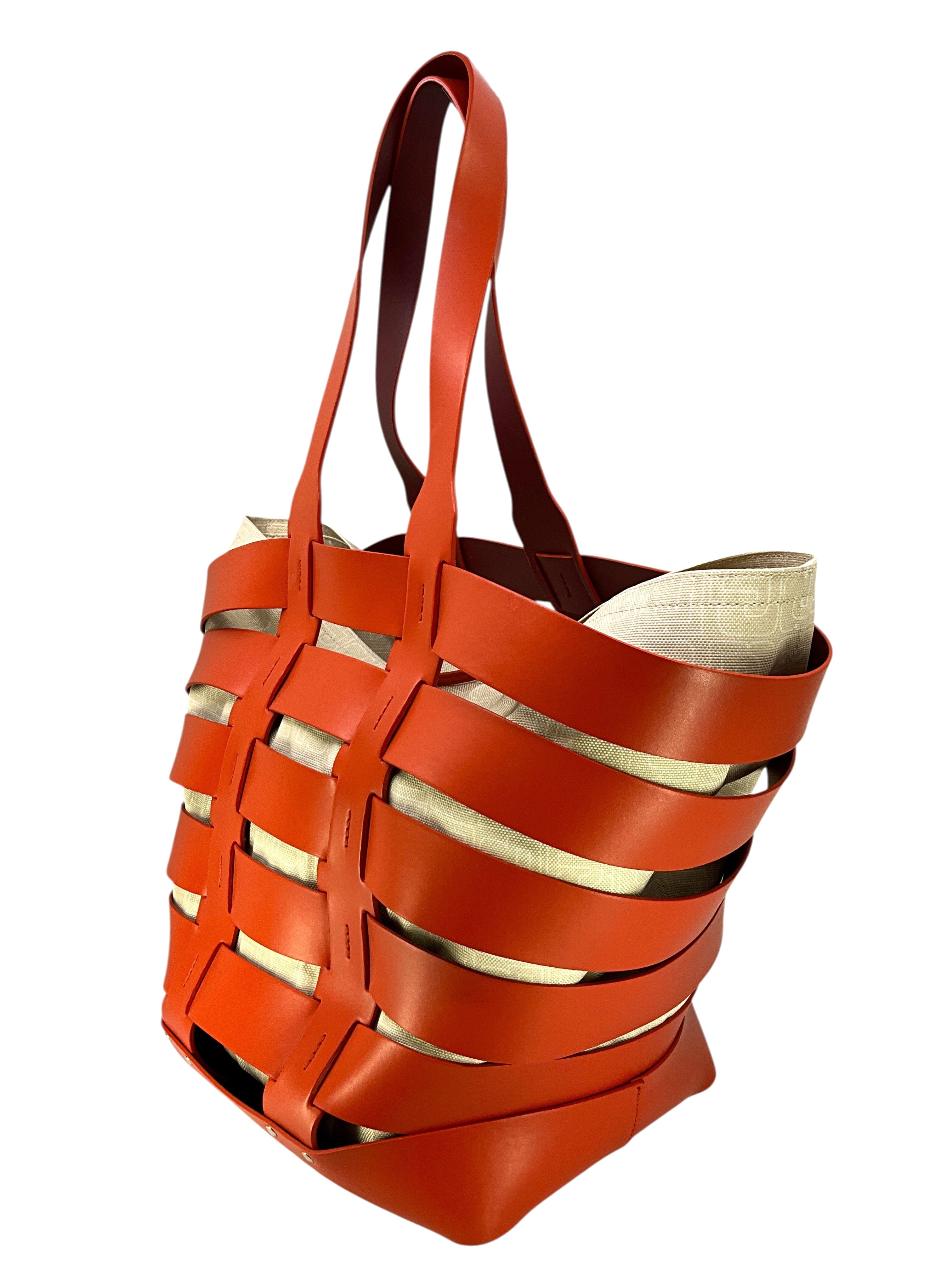 Paco Robanne Leather Cage Tote Bag