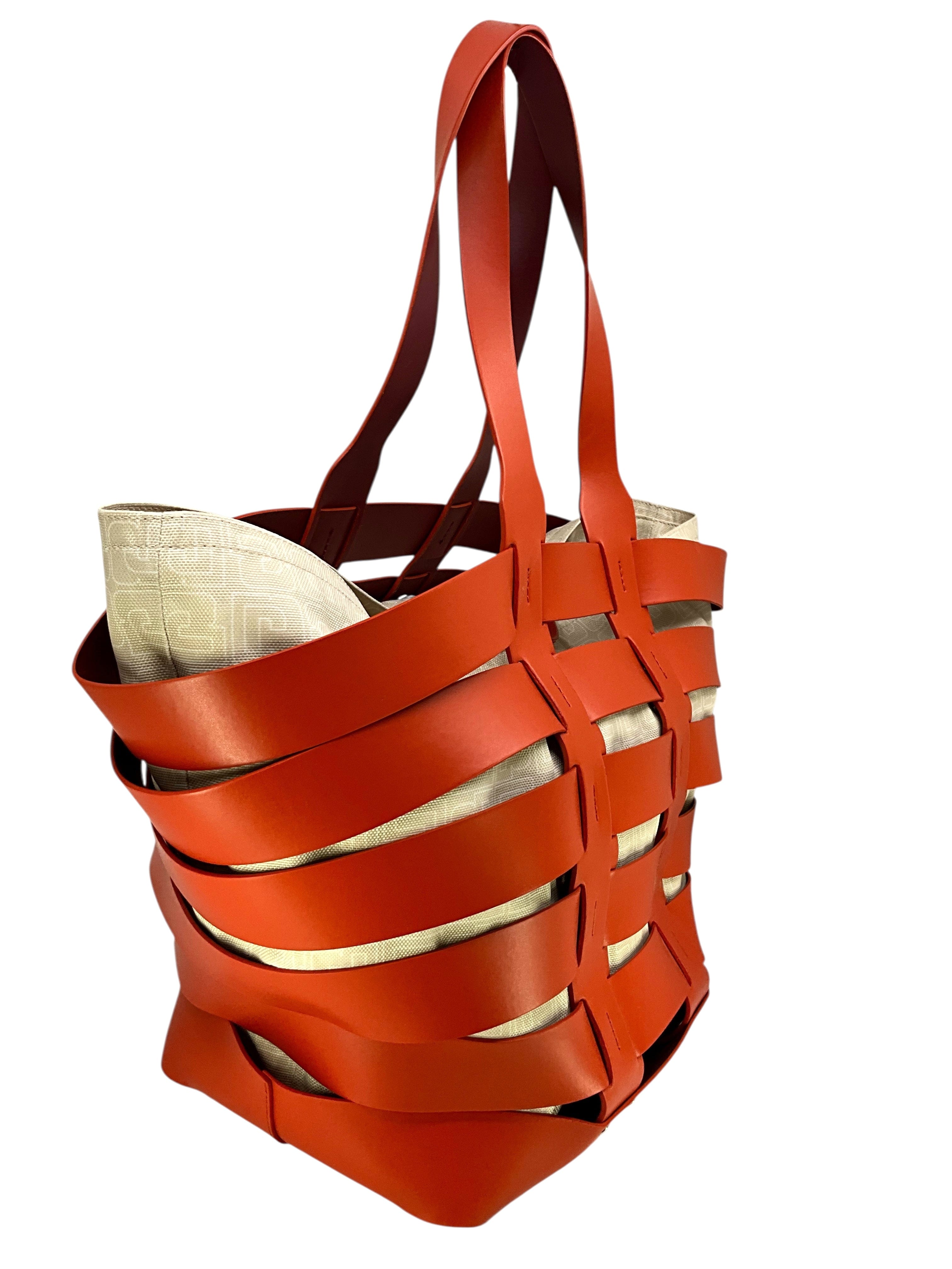Paco Robanne Leather Cage Tote Bag