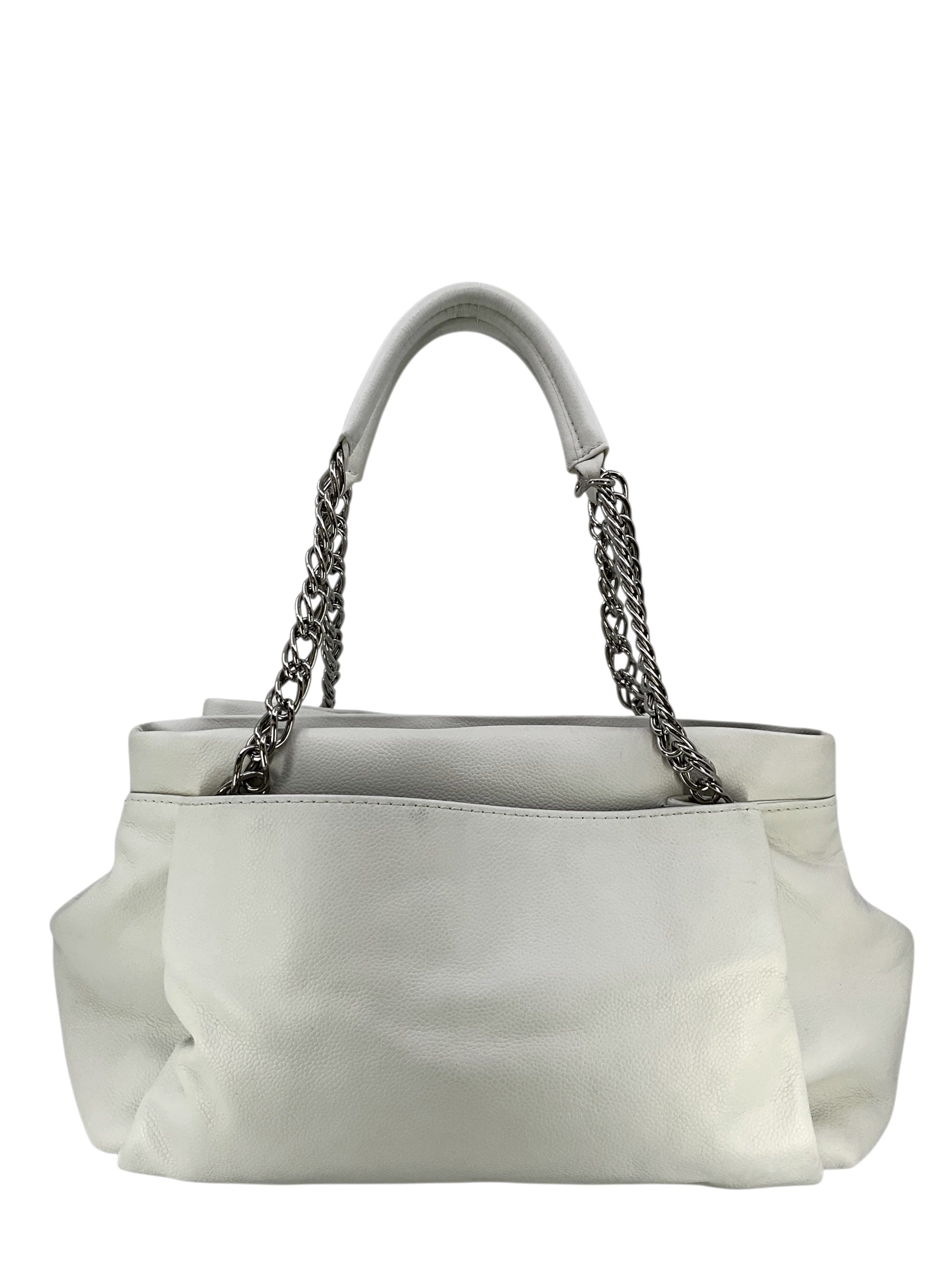 CHANEL Caviar Leather CC Tuck Tote Bag