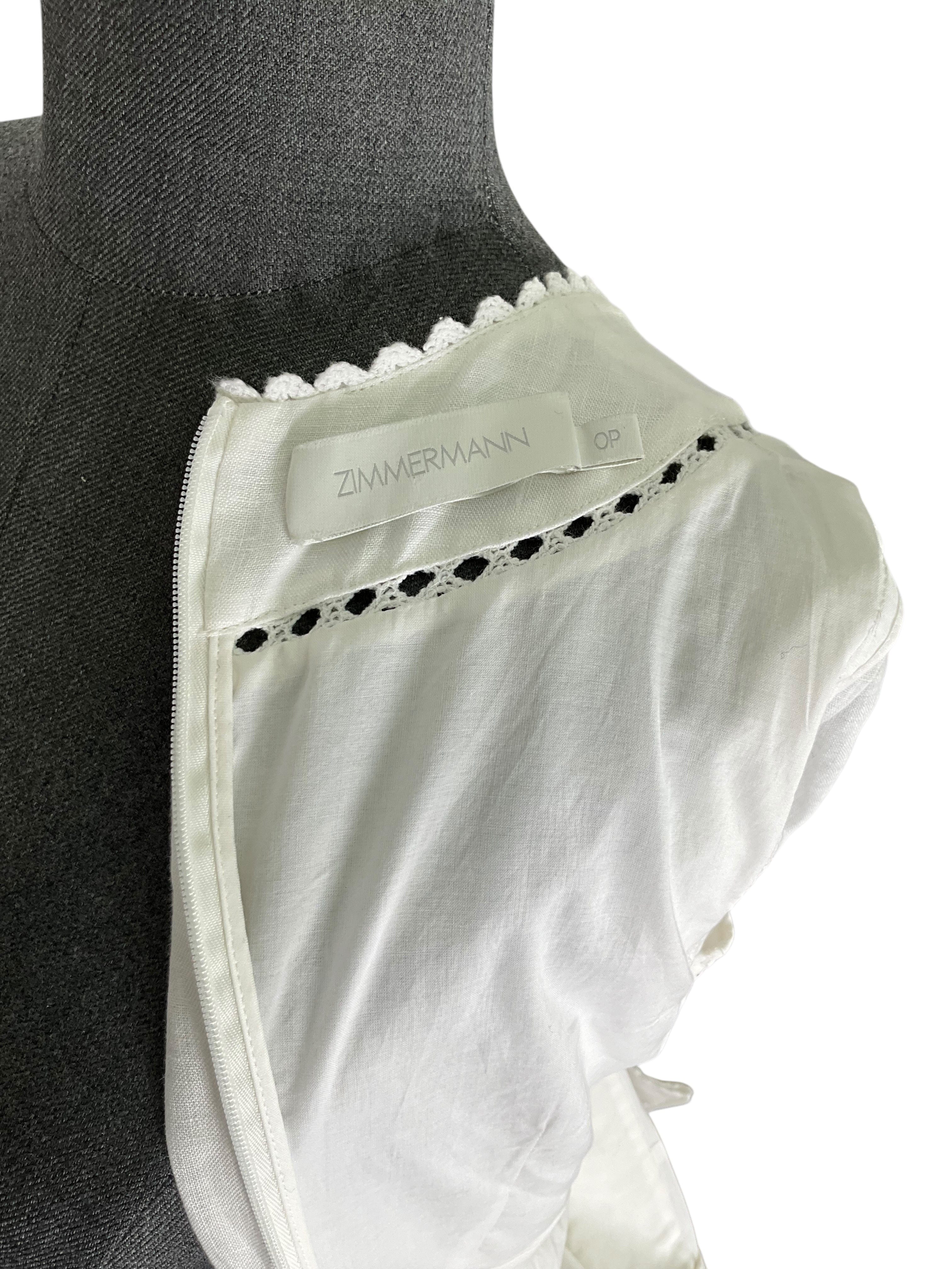 Zimmermann Devi Trimmed Mini Dress Size S