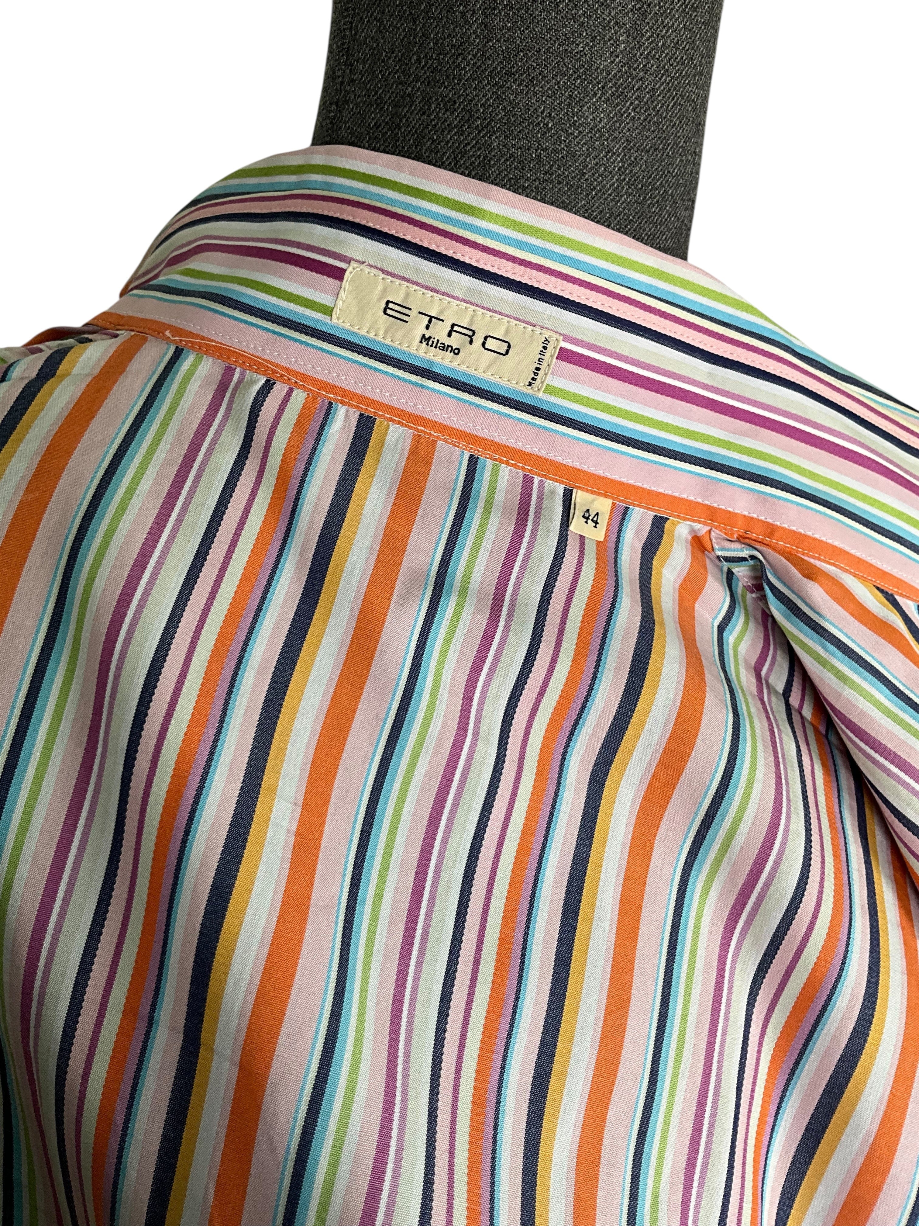 ETRO Striped Cotton Long Sleeve Shirt Size M