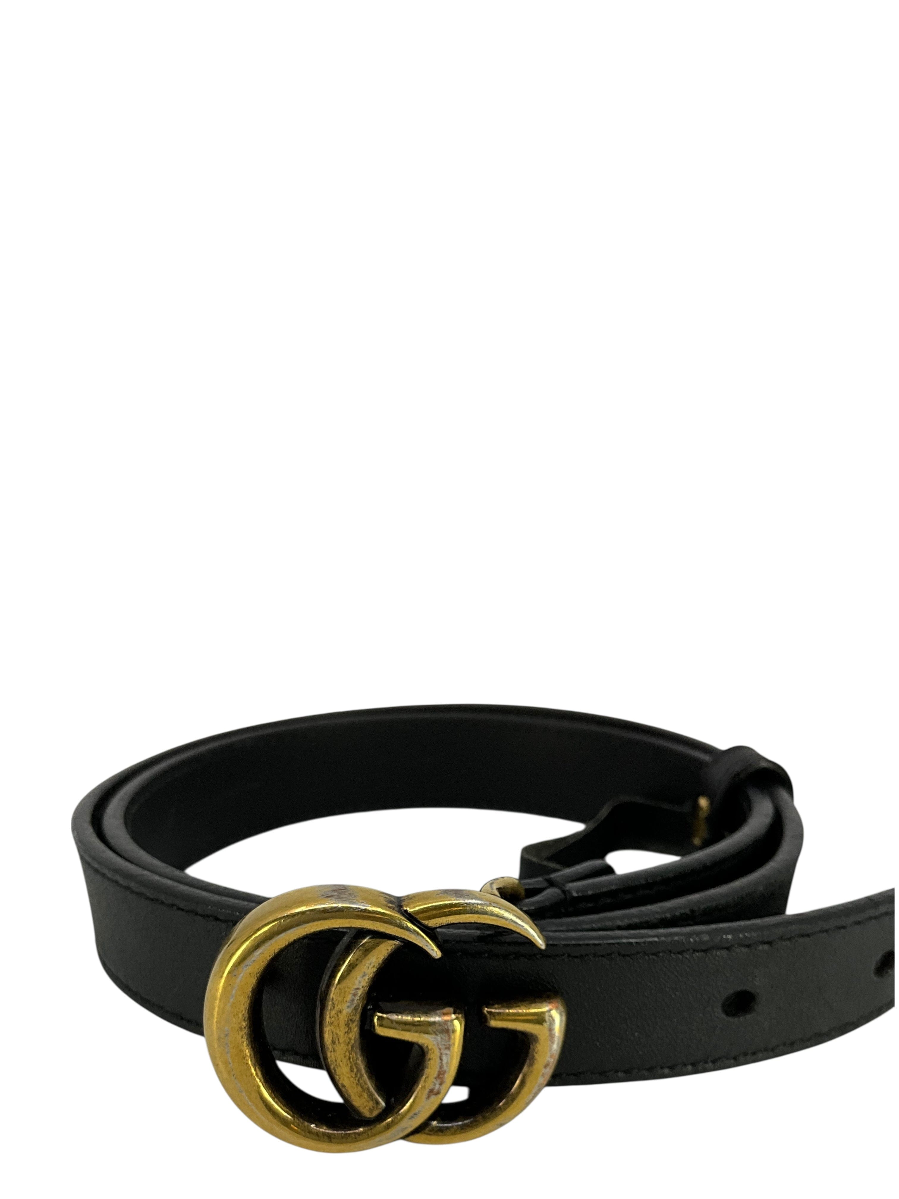 GUCCI GG Marmont Thin Leather Belt Size 75