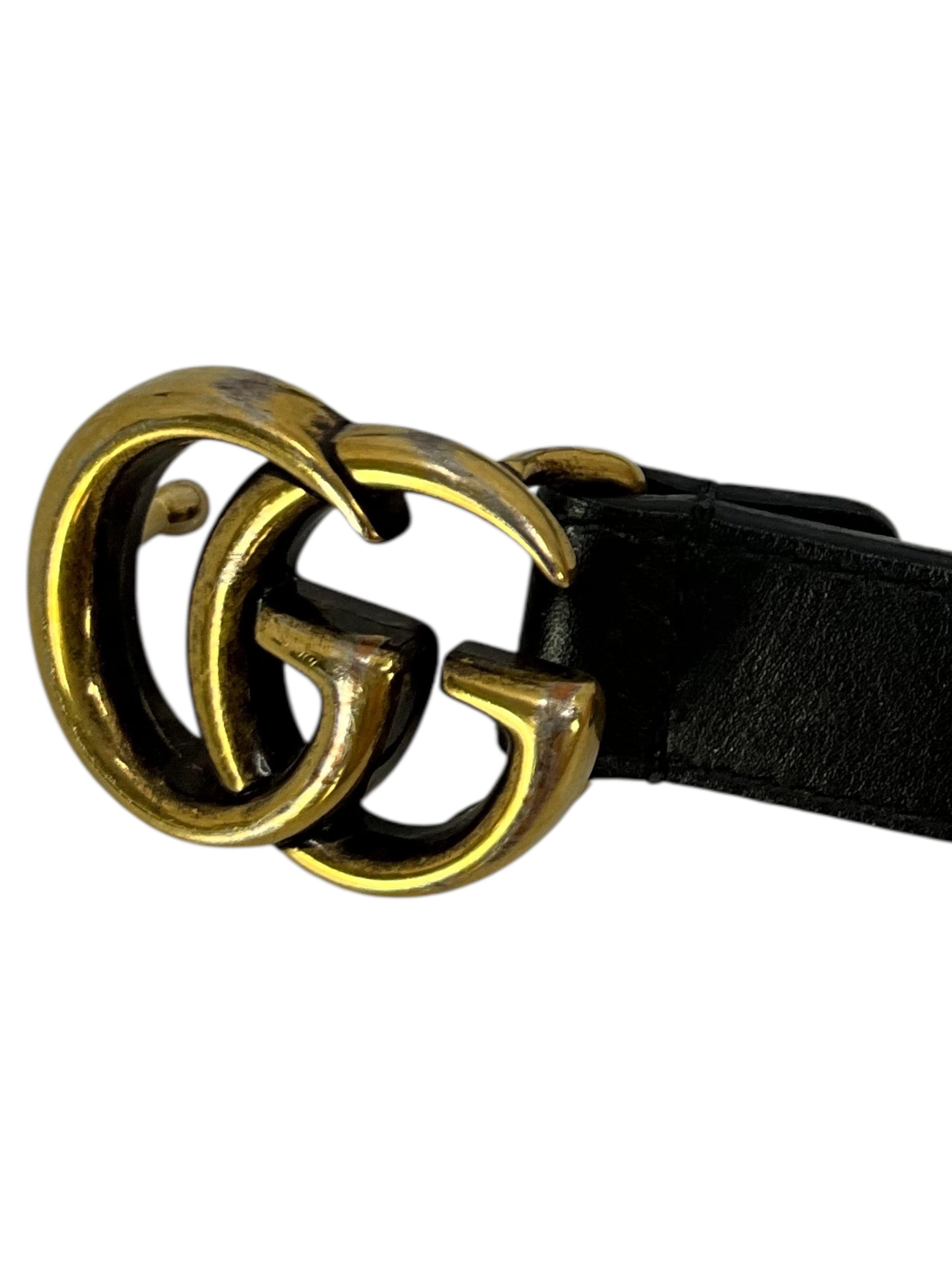 GUCCI GG Marmont Thin Leather Belt Size 75