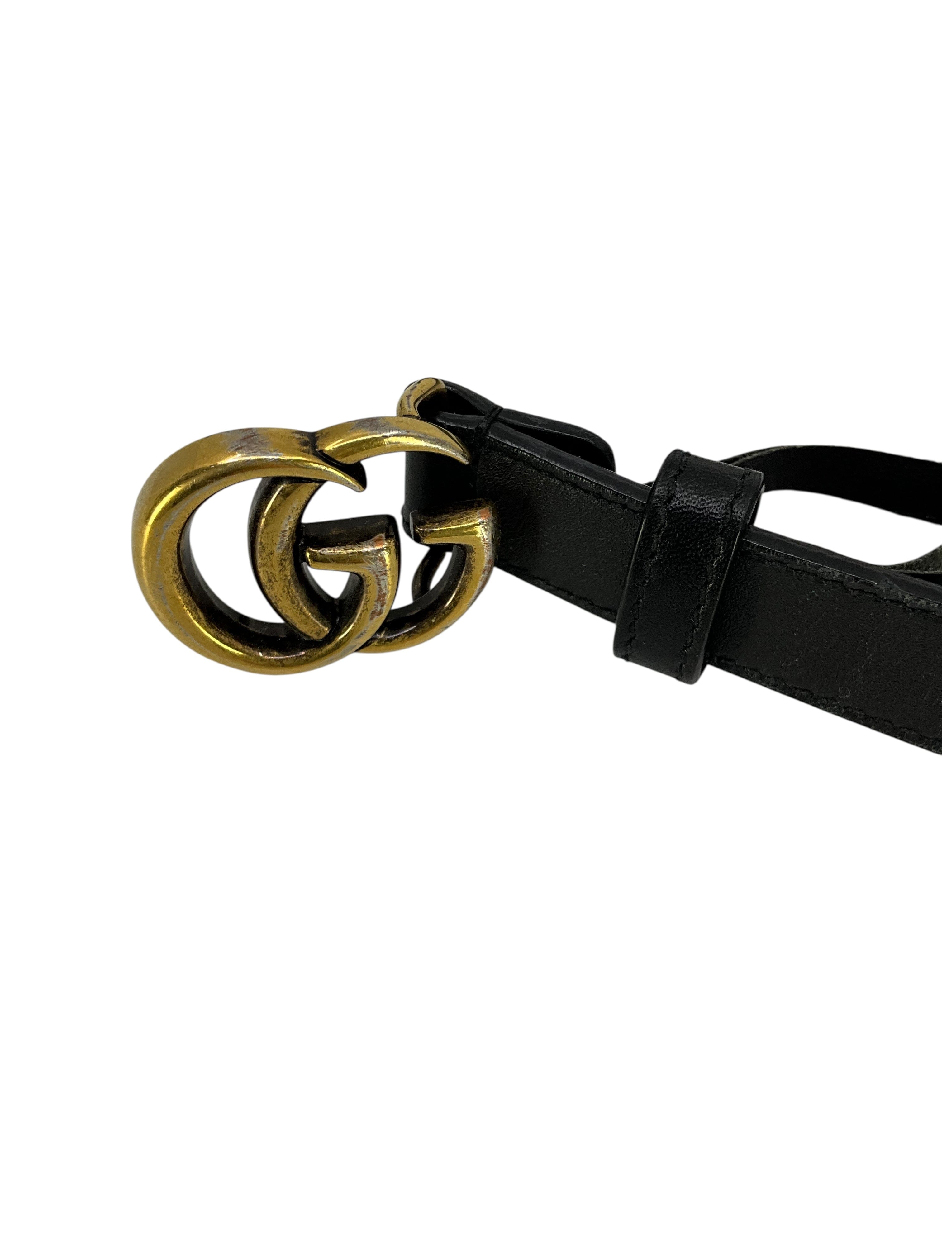 GUCCI GG Marmont Thin Leather Belt Size 75