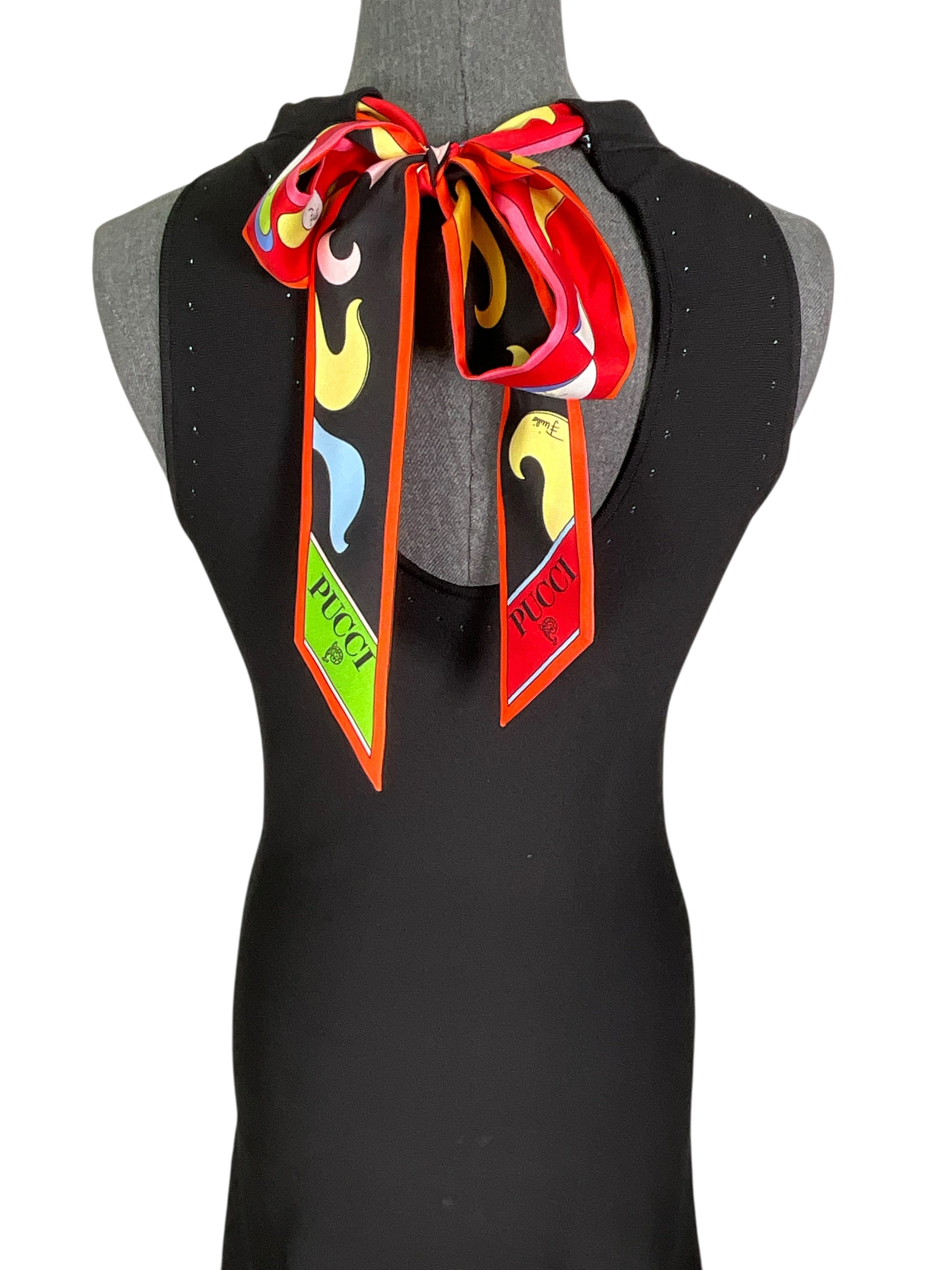 Emilio Pucci Viscose Printed Silk Tie Maxi Dress Size XS