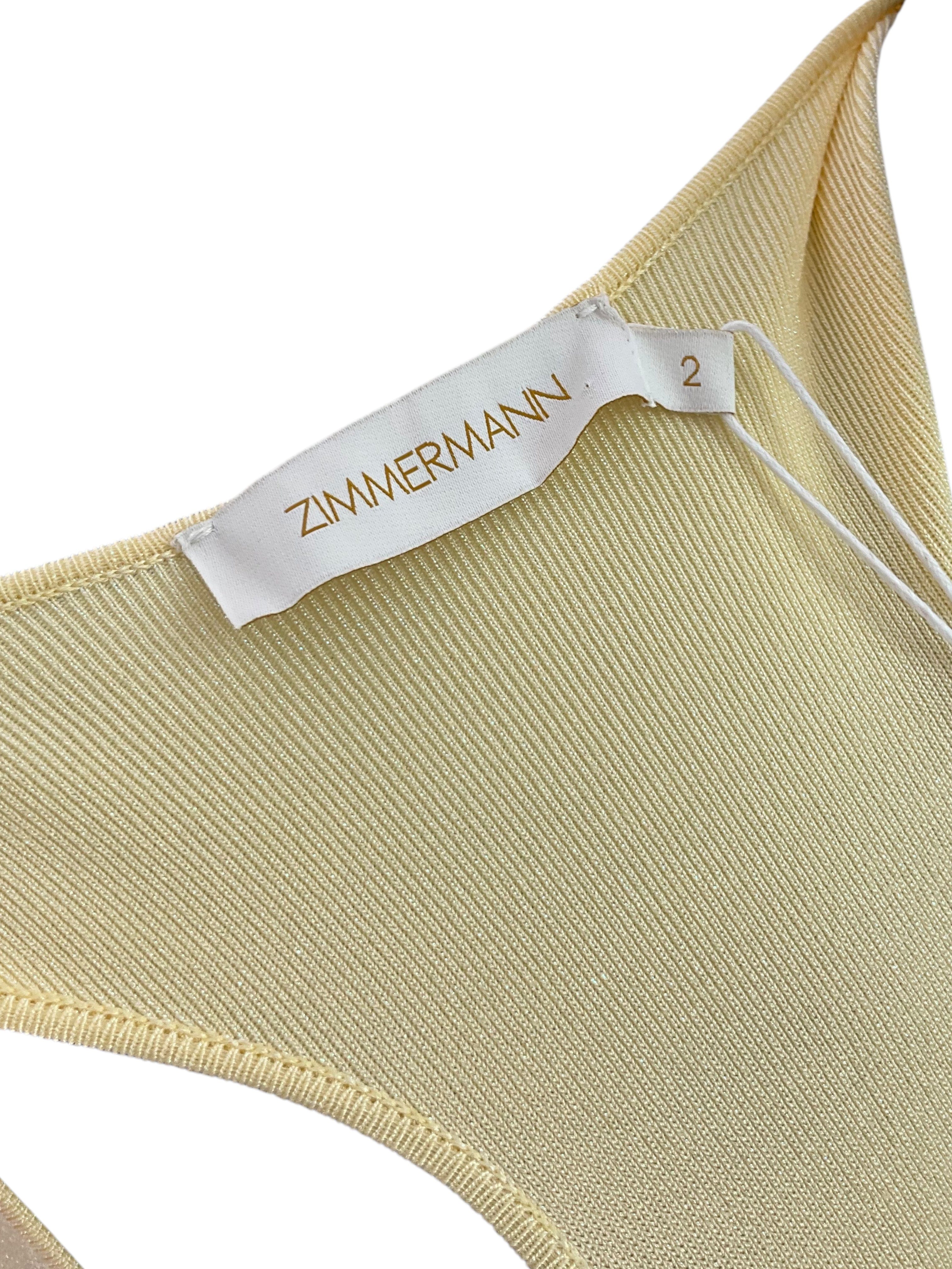 Zimmermann Harmony Metallic Tank Dress Size M NEW