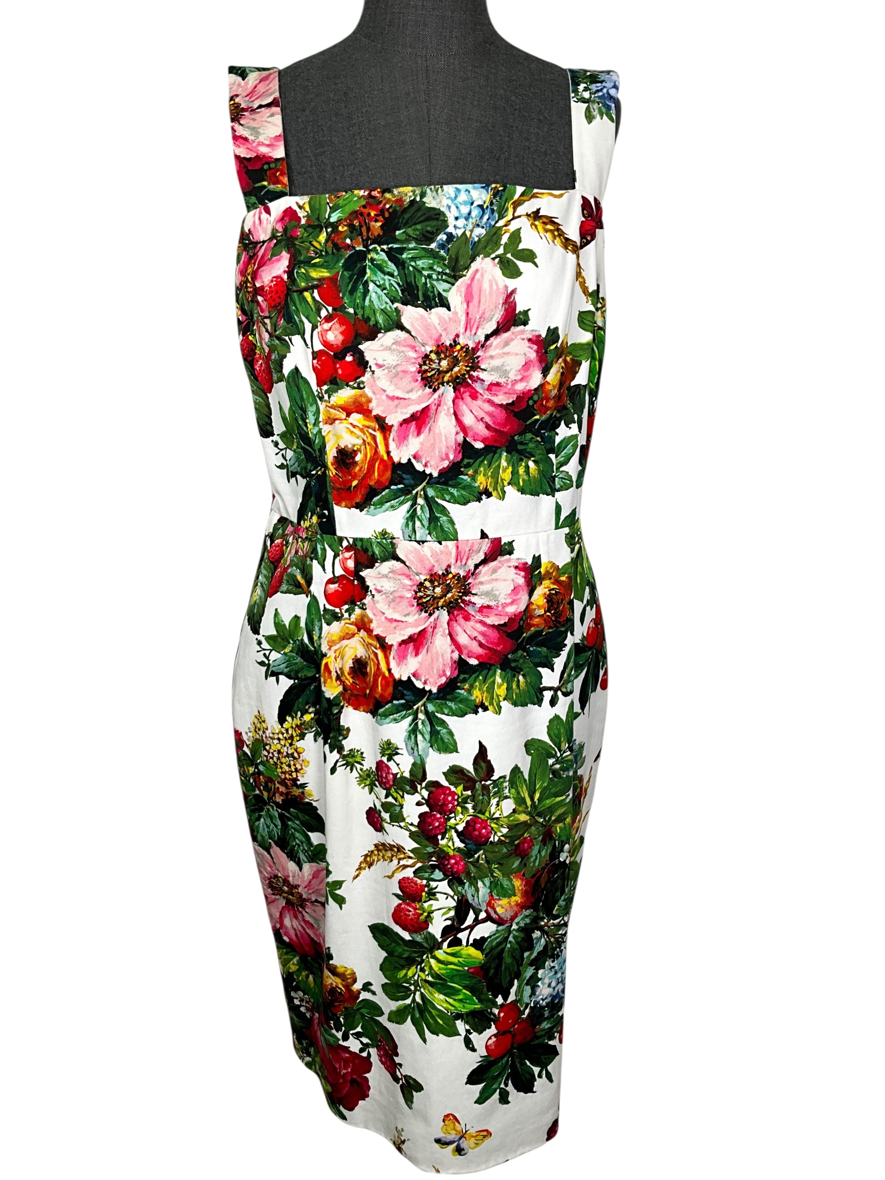 Dolce & Gabbana Floral Cotton Printed Sleeveless Dress Size L