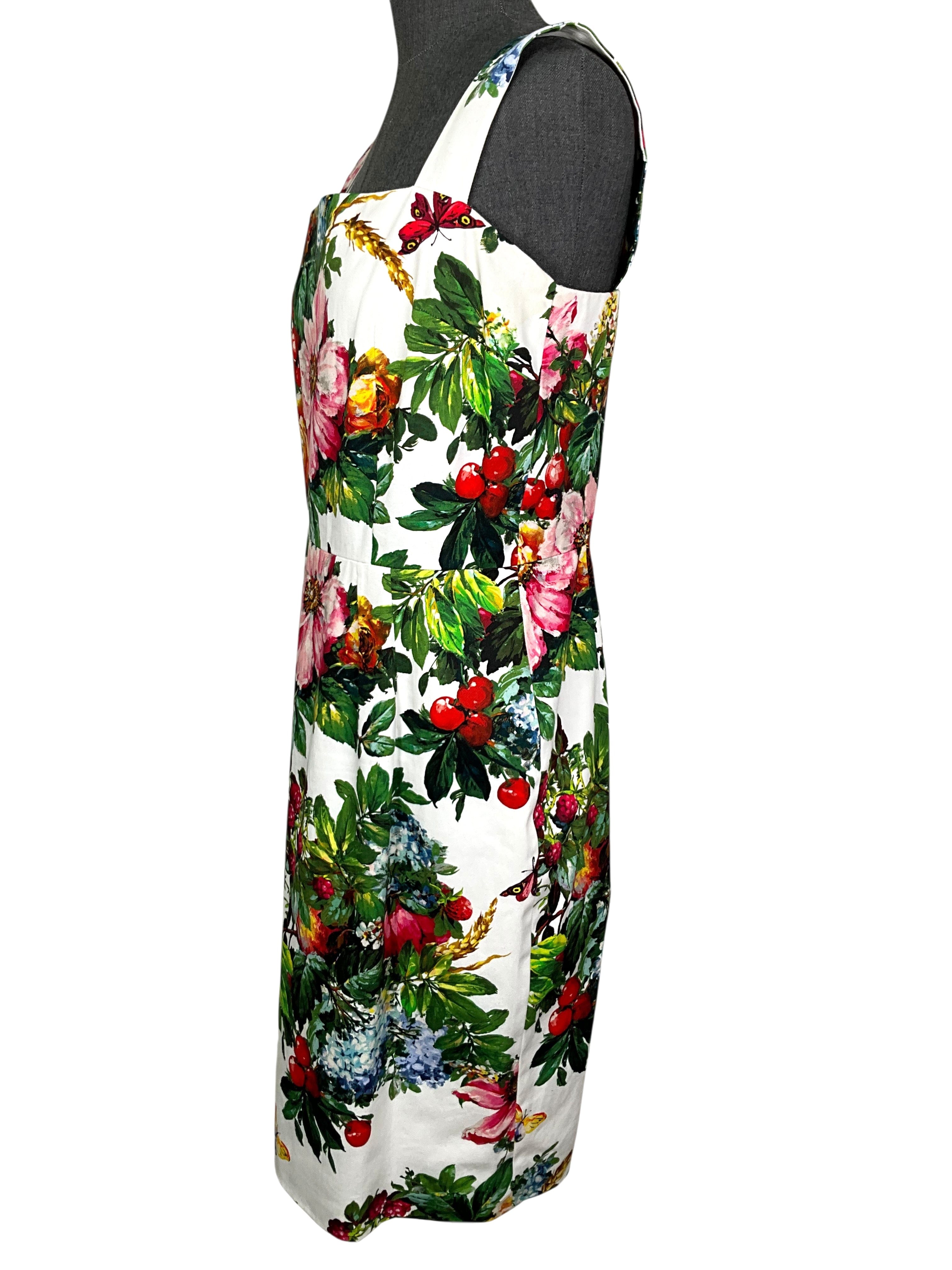 Dolce & Gabbana Floral Cotton Printed Sleeveless Dress Size L