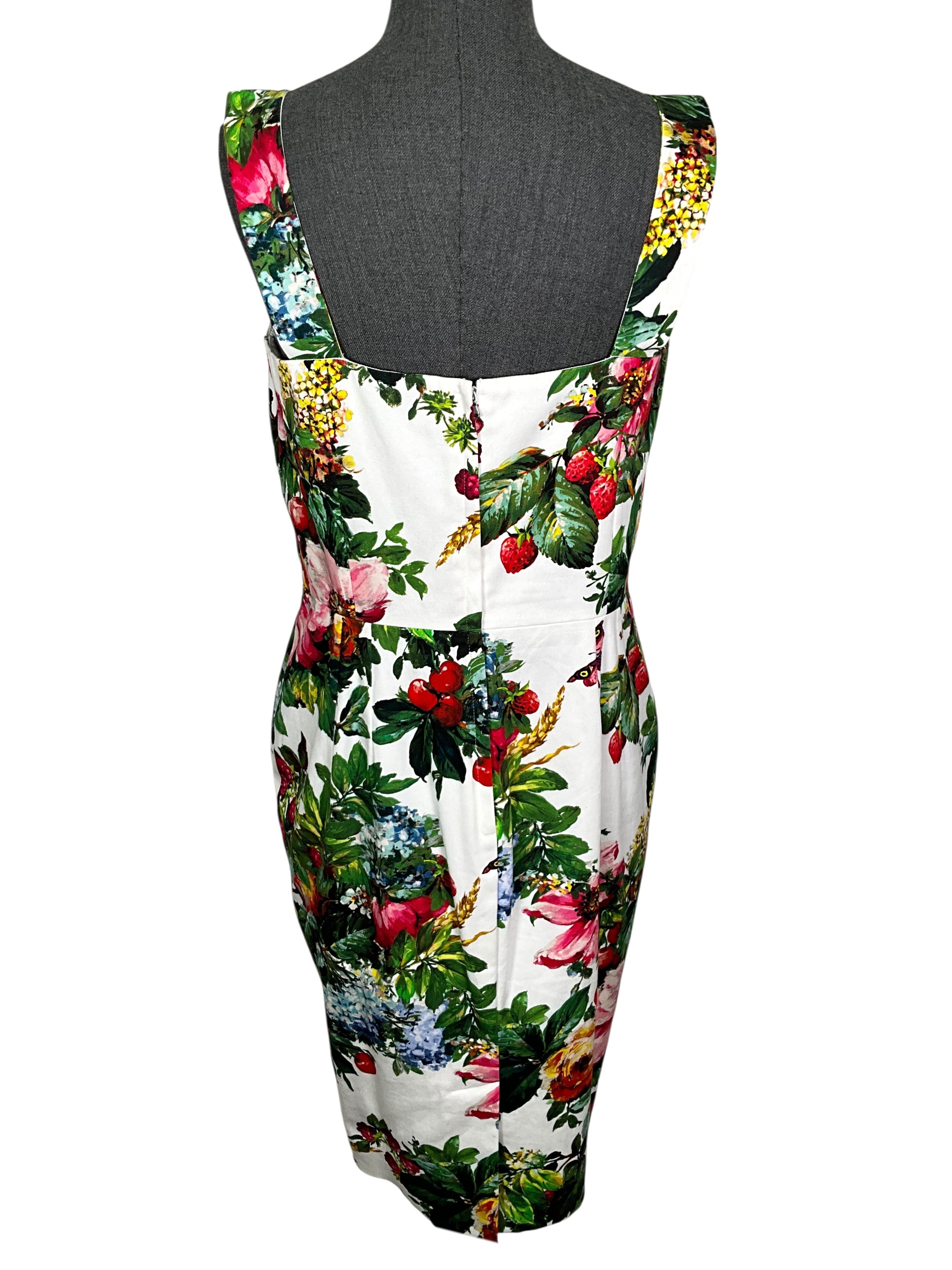 Dolce & Gabbana Floral Cotton Printed Sleeveless Dress Size L