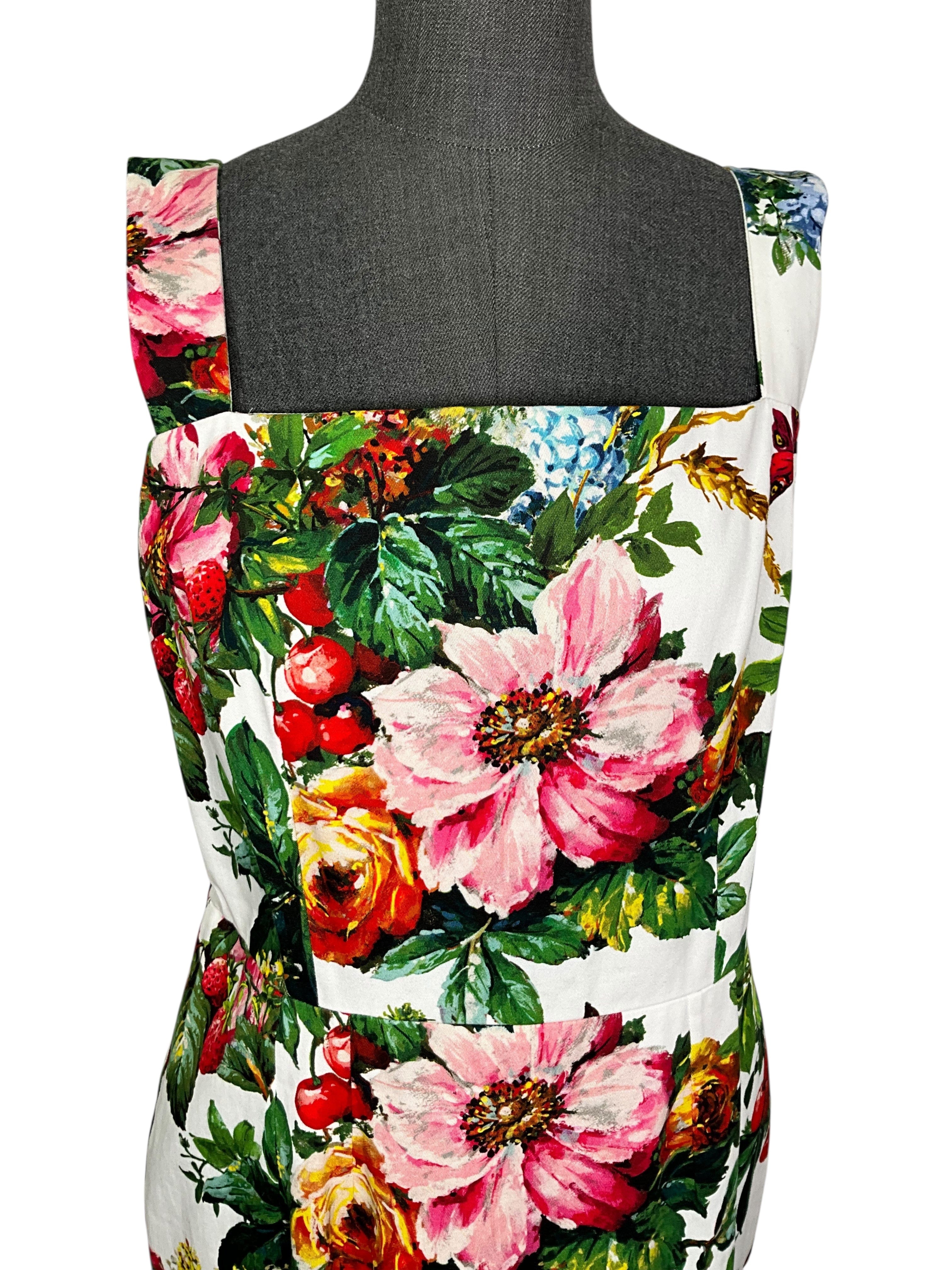 Dolce & Gabbana Floral Cotton Printed Sleeveless Dress Size L