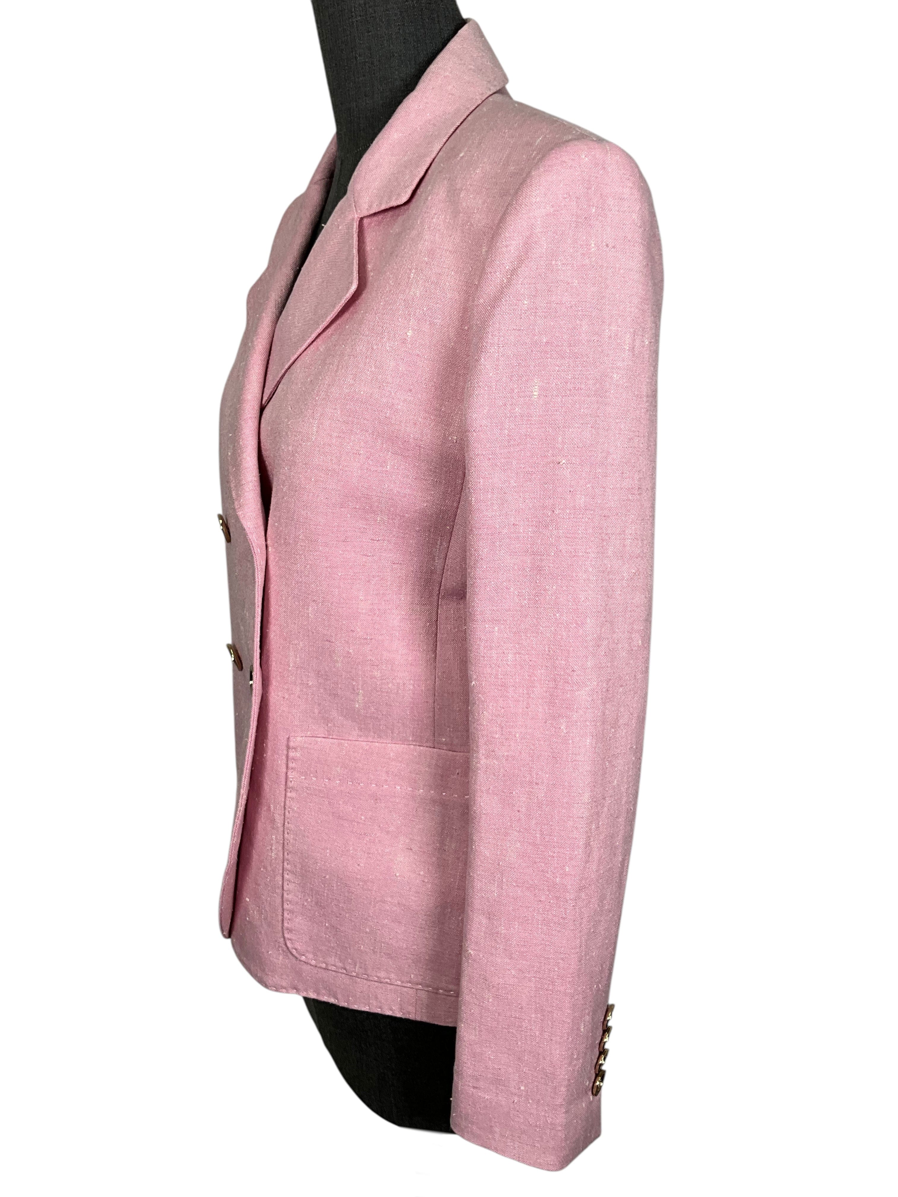 Laffayette 148 Linen Double Breasted Blazer Size M