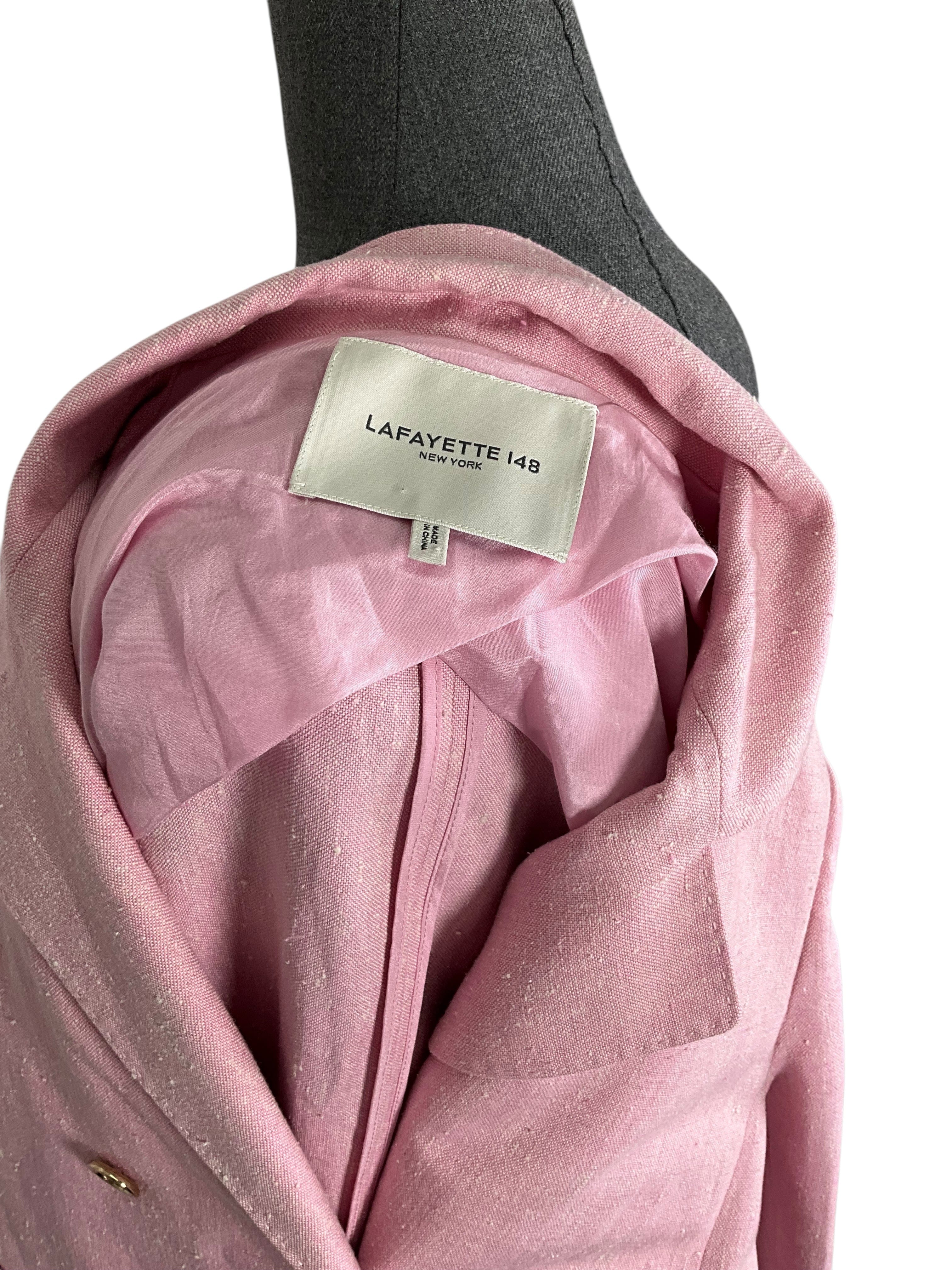 Laffayette 148 Linen Double Breasted Blazer Size M
