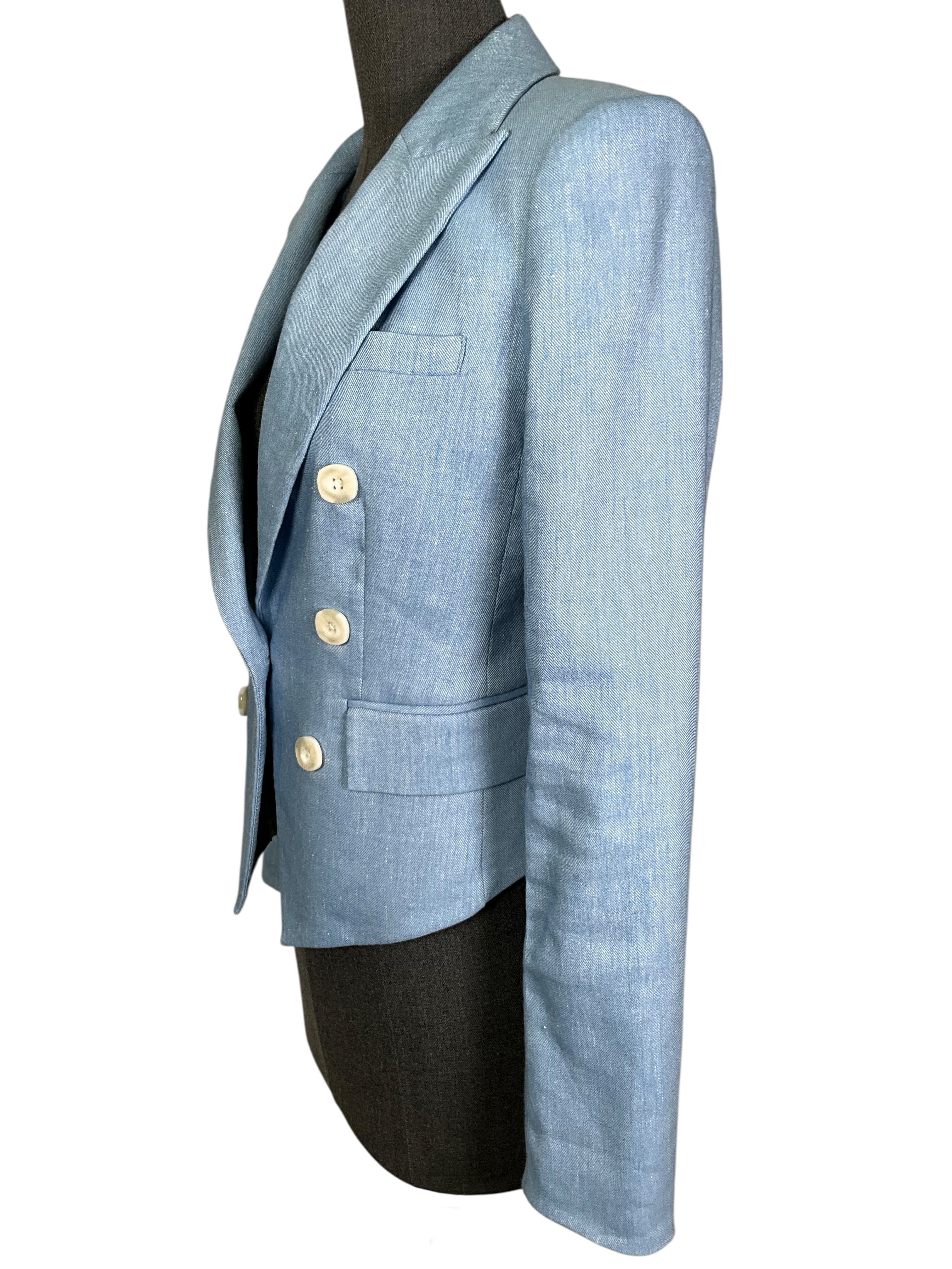 Veronica Beard Diego Linen Dickey Blazer Jacket Size XS