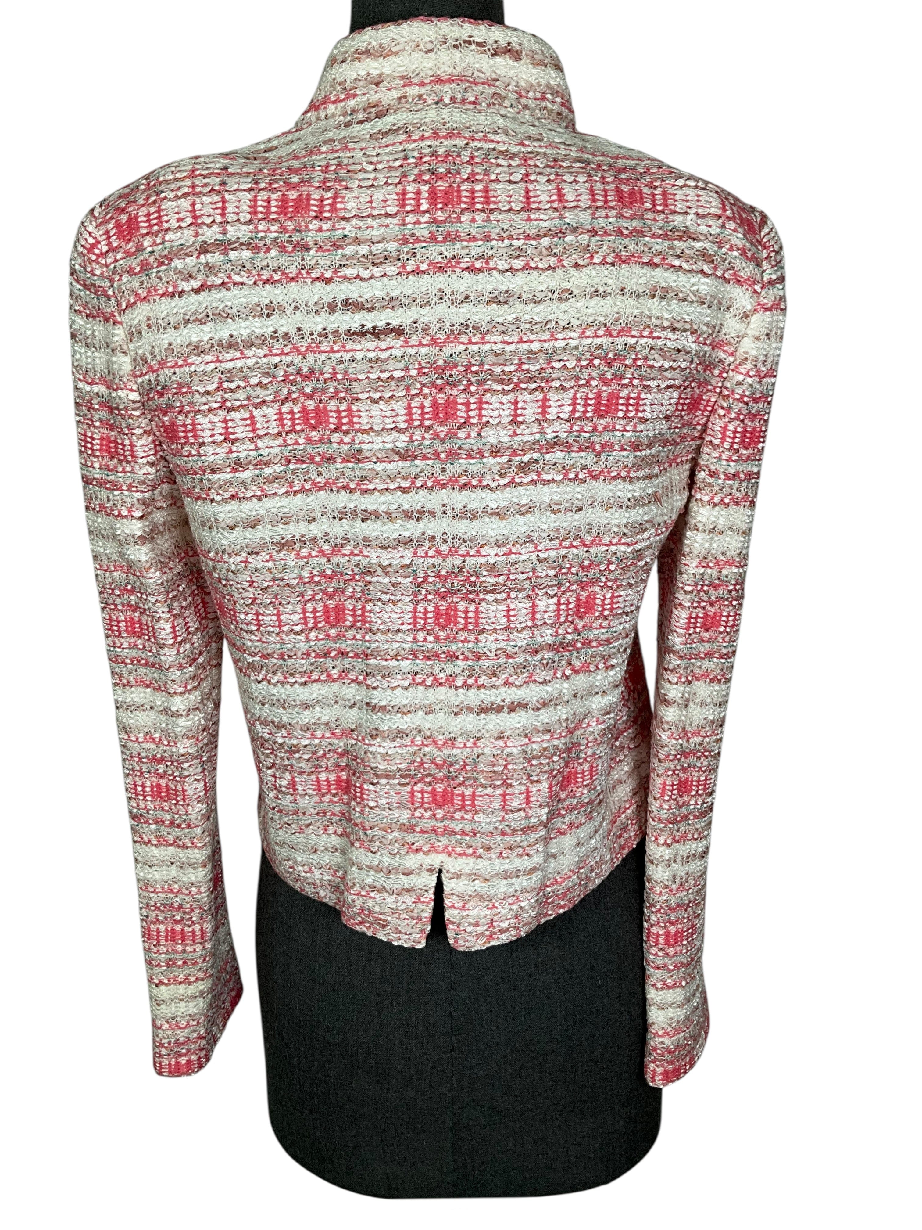 ST. JOHN Wool Blend Cropped Tweed Jacket Size S
