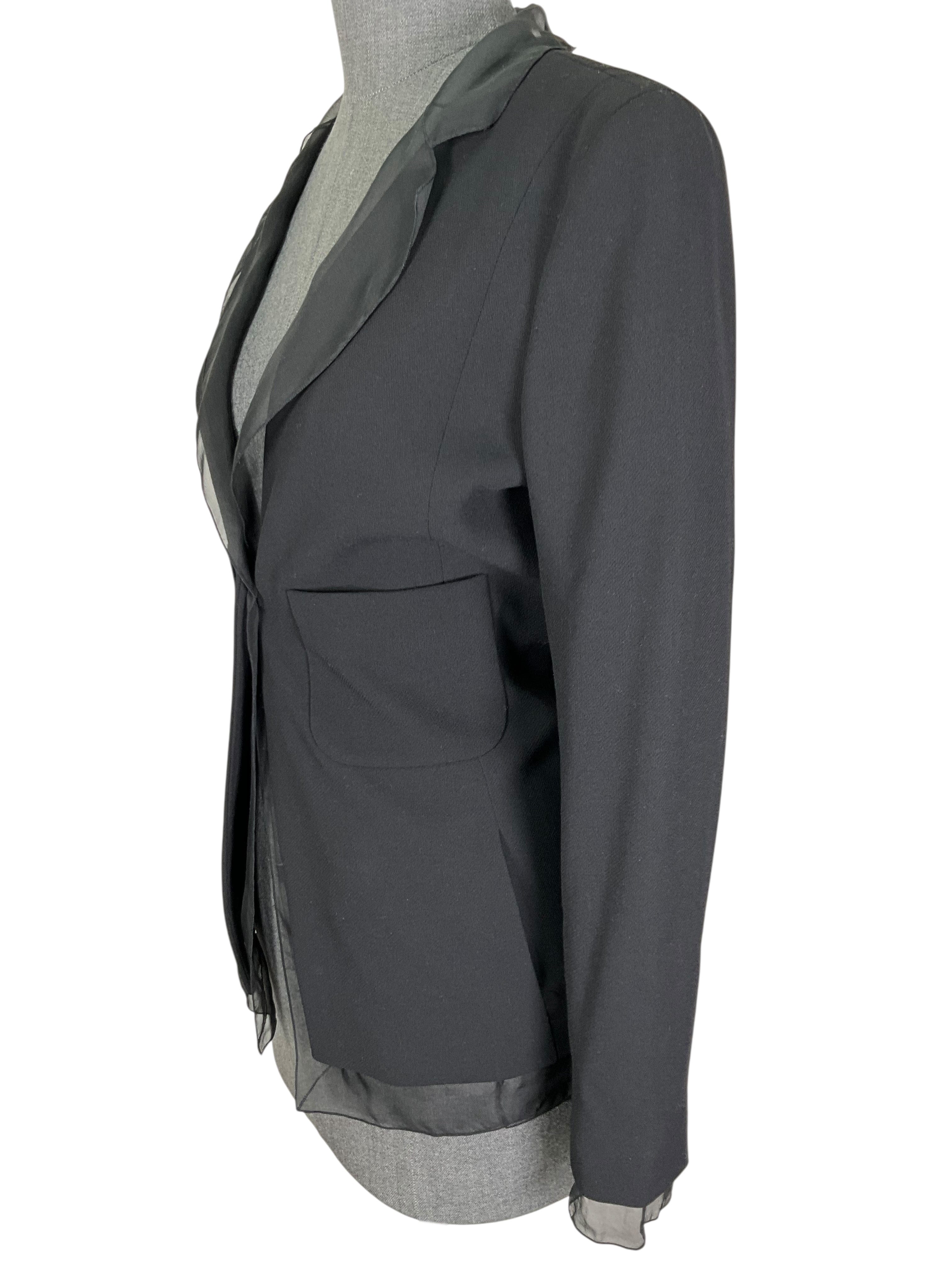 CHANEL 98A Classic Wool Blazer Jacket Size S