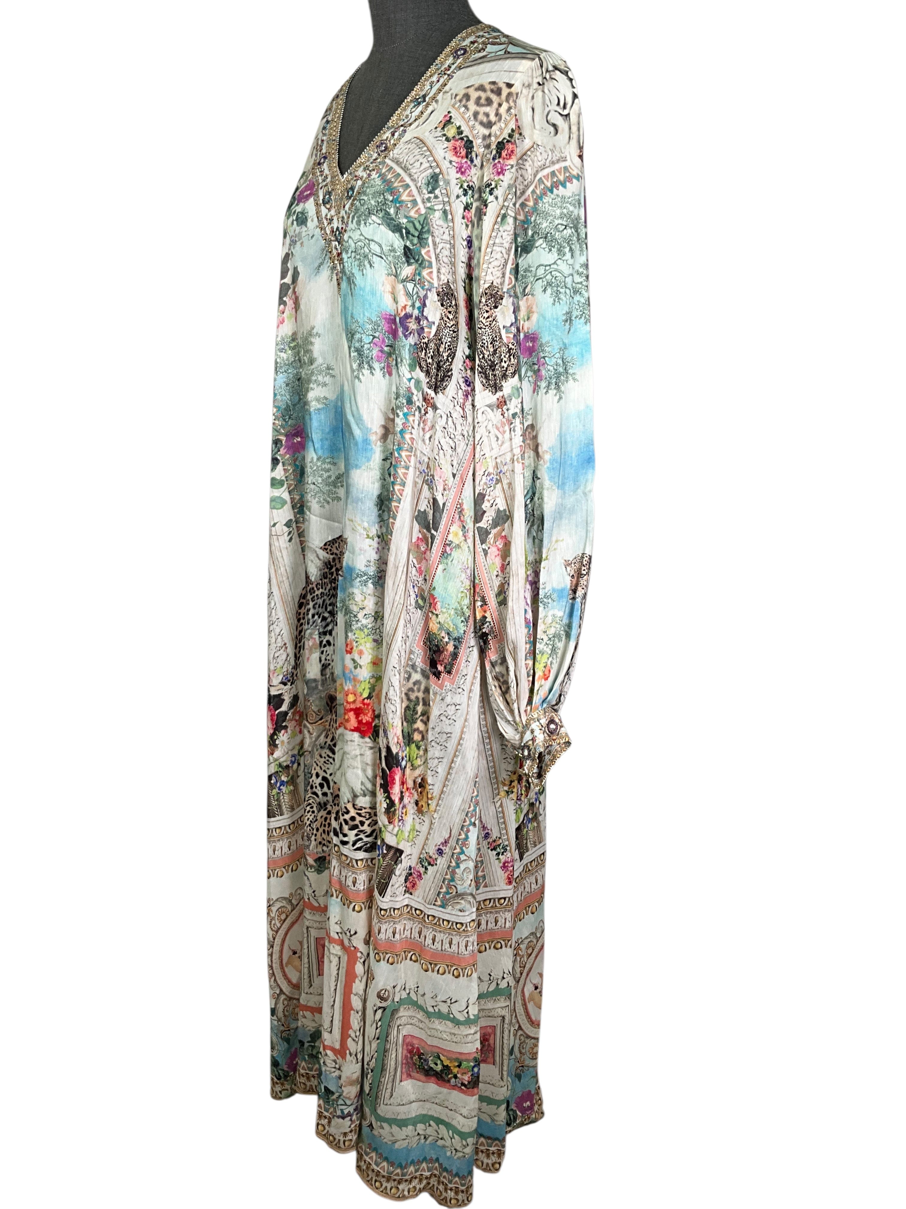 Camilla Printed Blouson Trapeze Dress Size S