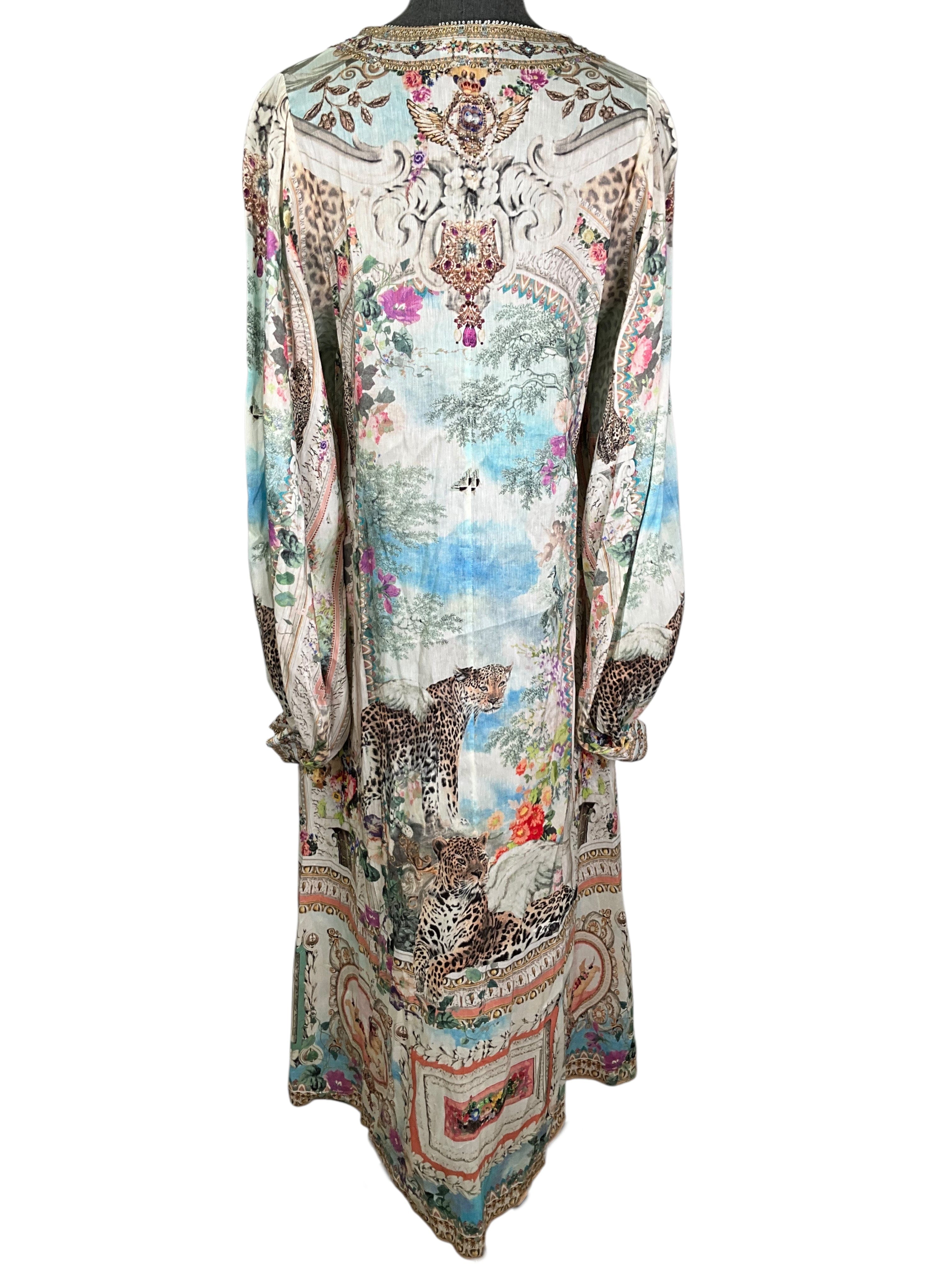 Camilla Printed Blouson Trapeze Dress Size S