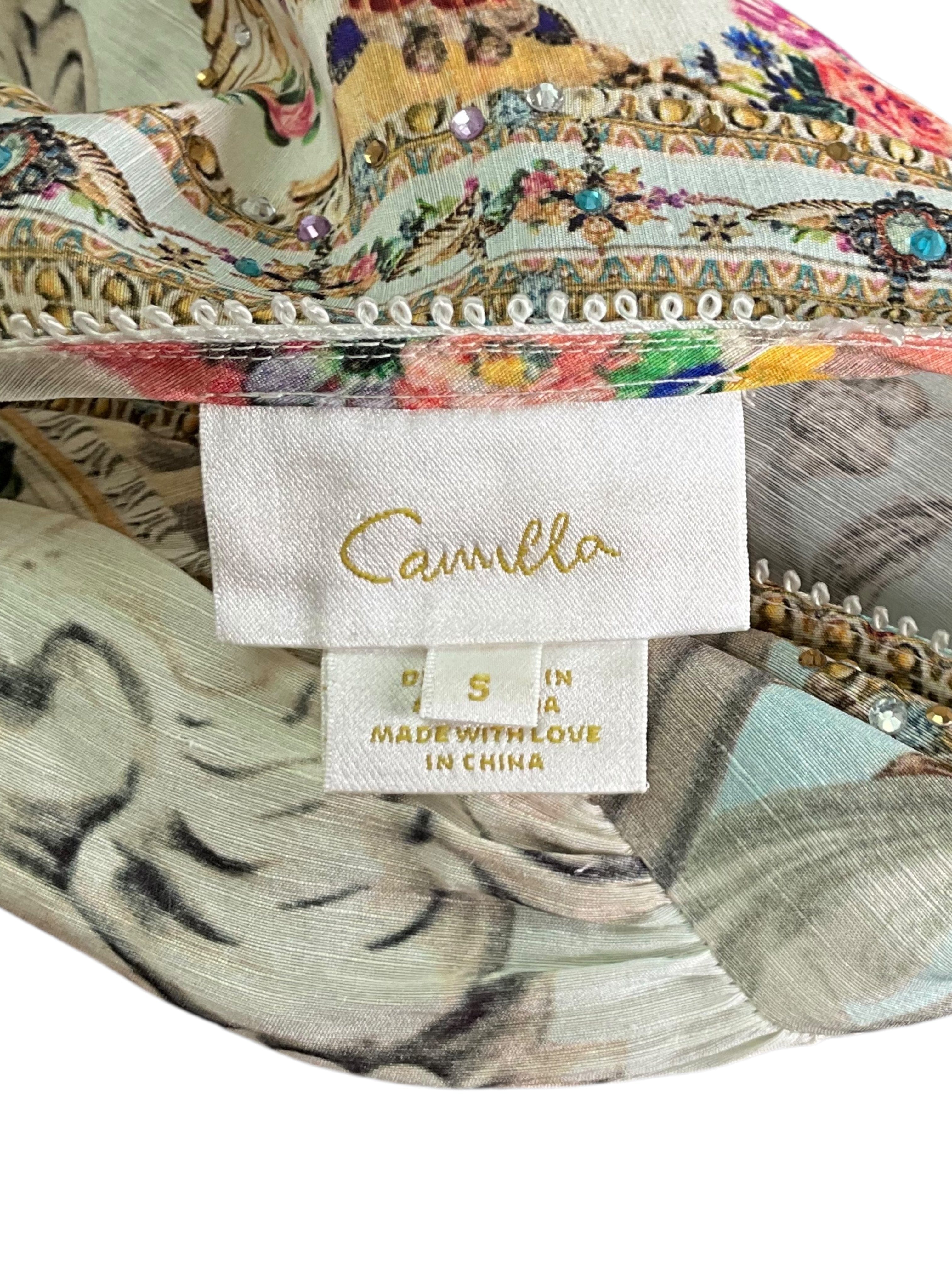 Camilla Printed Blouson Trapeze Dress Size S