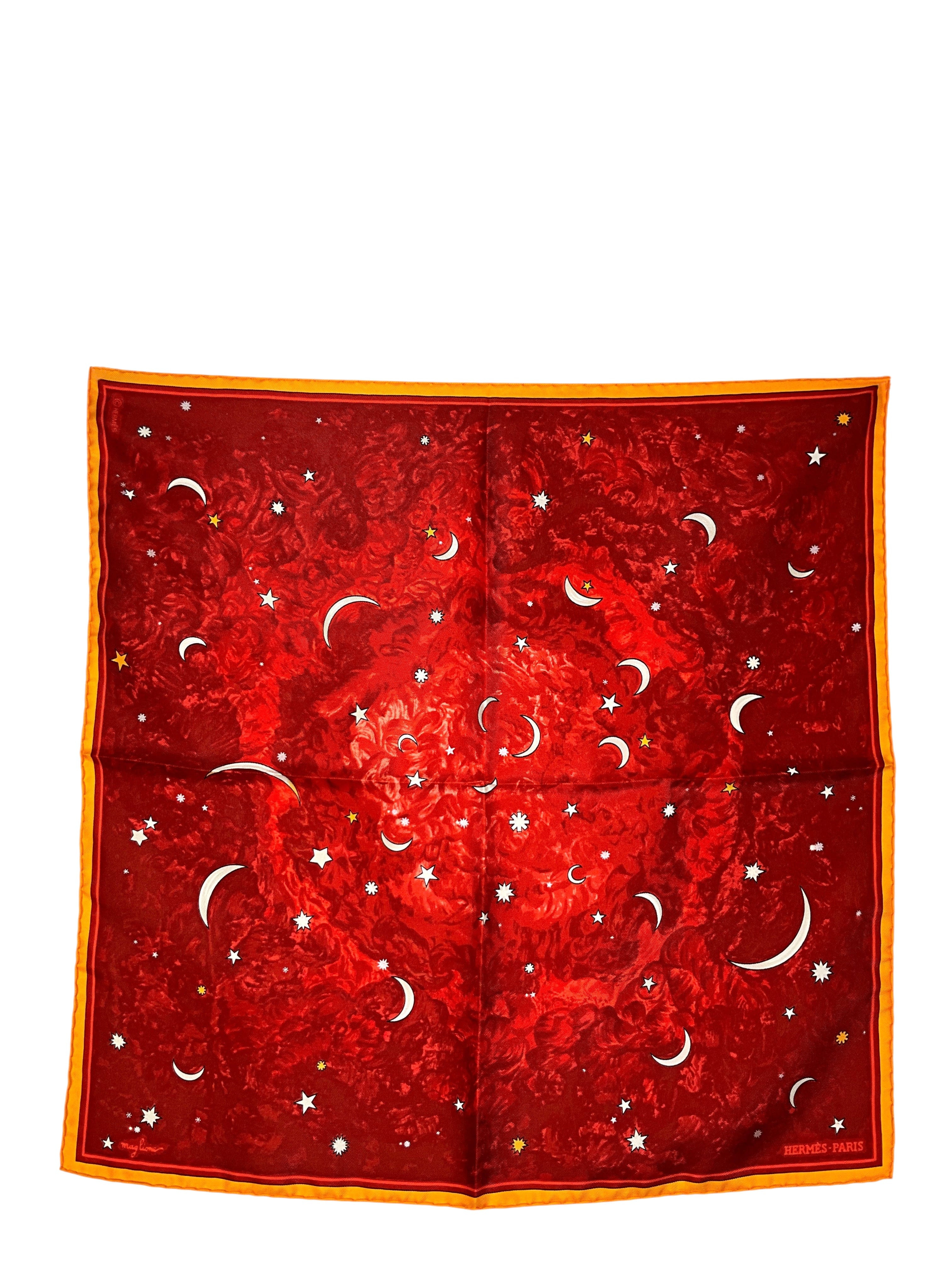 Hermes Stars & Mythology Silk Pocket Square Scarf