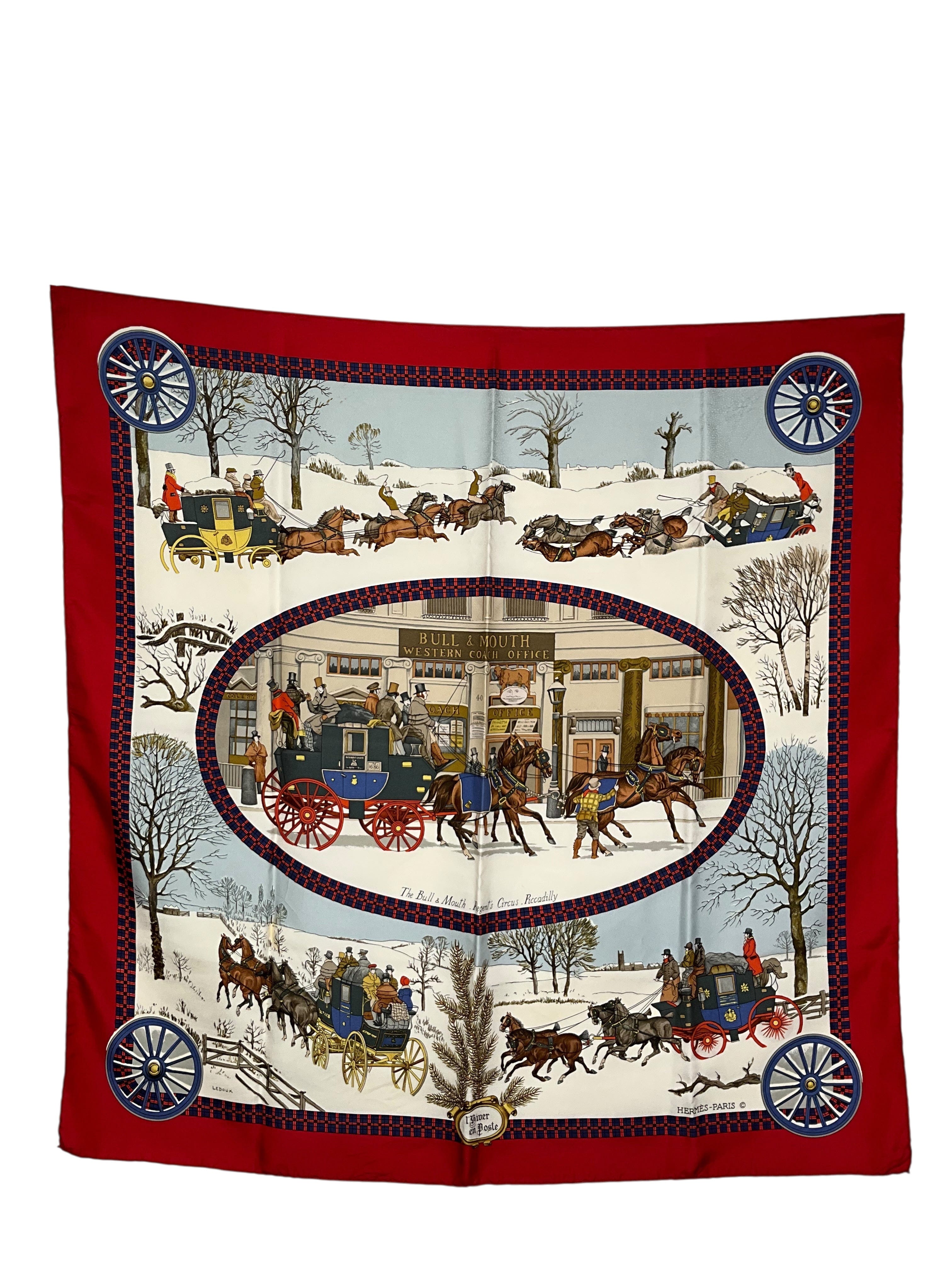 Hermes The Bull & Mouth Regent's Circus Piccadilly Silk Scarf 90