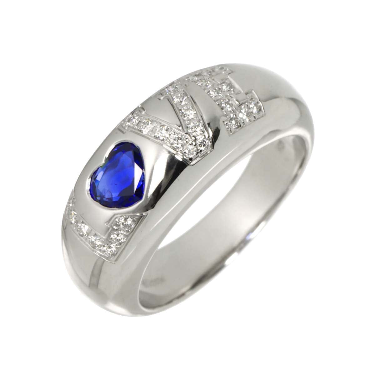 Chopard Love Sapphire Diamond Ring 18K WG 750 Size8.25(US) 90322523