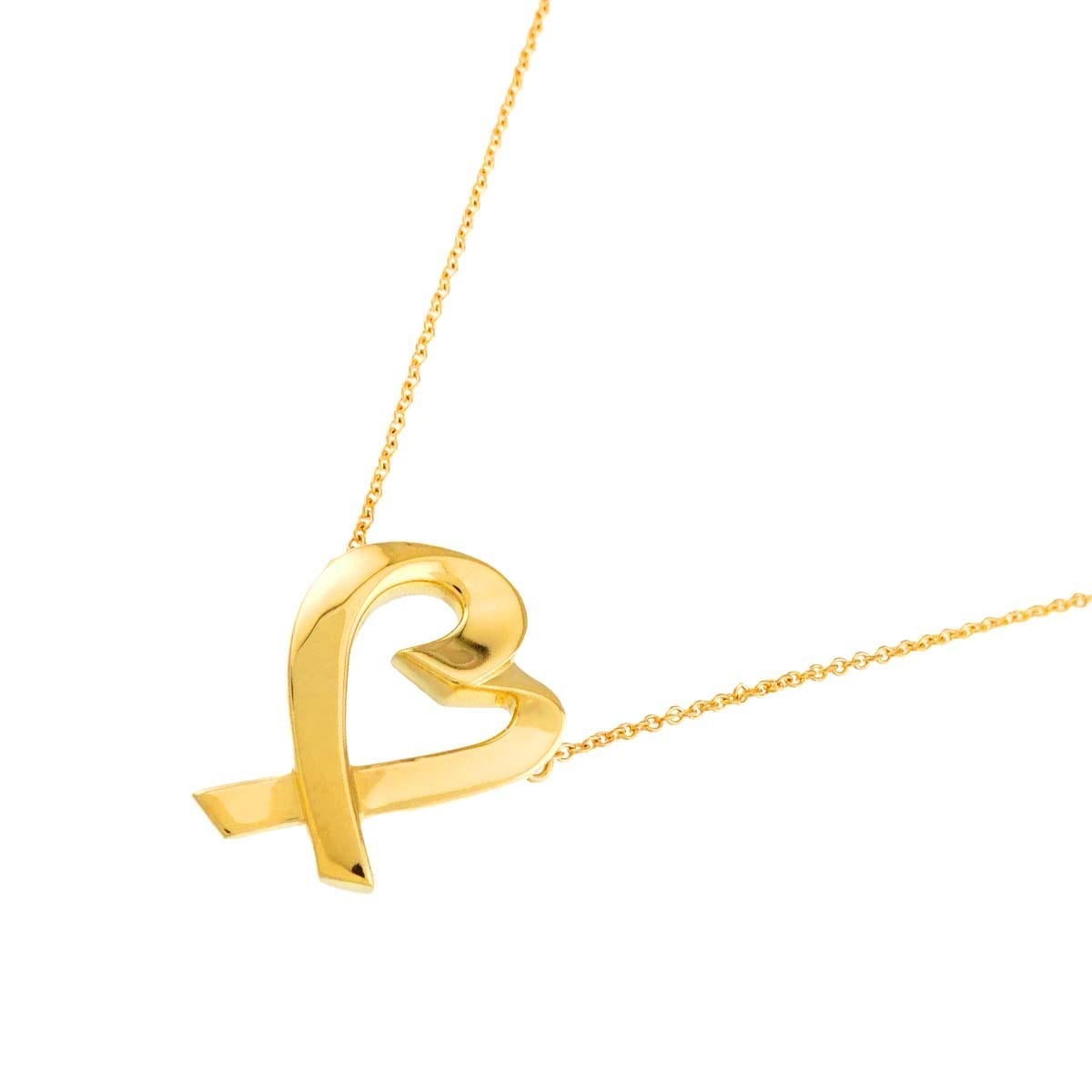 TIFFANY Co. Loving Heart Necklace 18K Yellow Gold 750 90318562