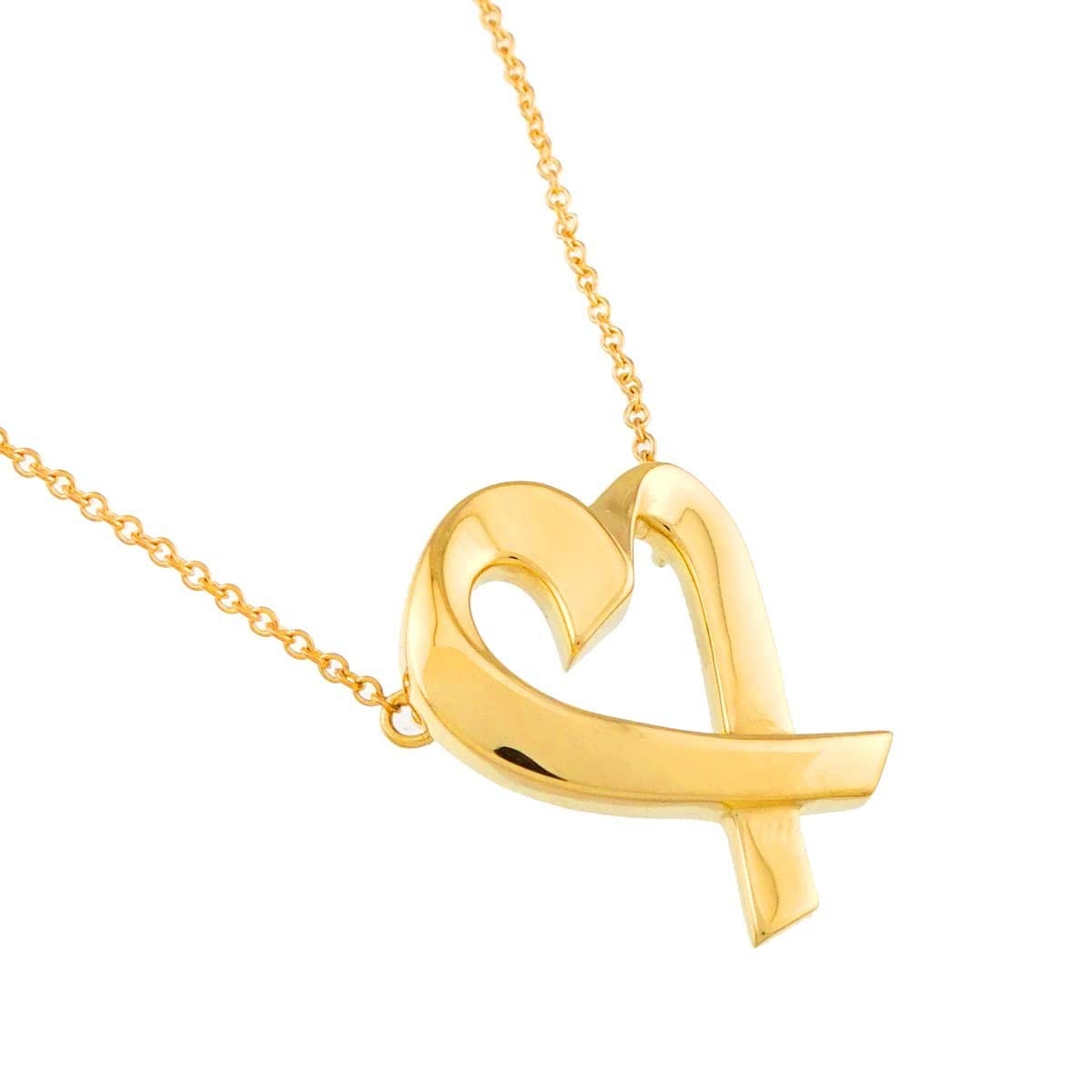 TIFFANY Co. Loving Heart Necklace 18K Yellow Gold 750 90318562