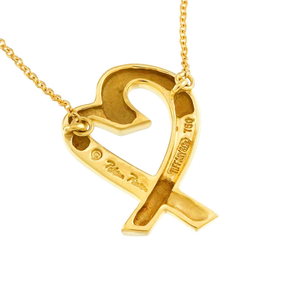 TIFFANY Co. Loving Heart Necklace 18K Yellow Gold 750 90318562